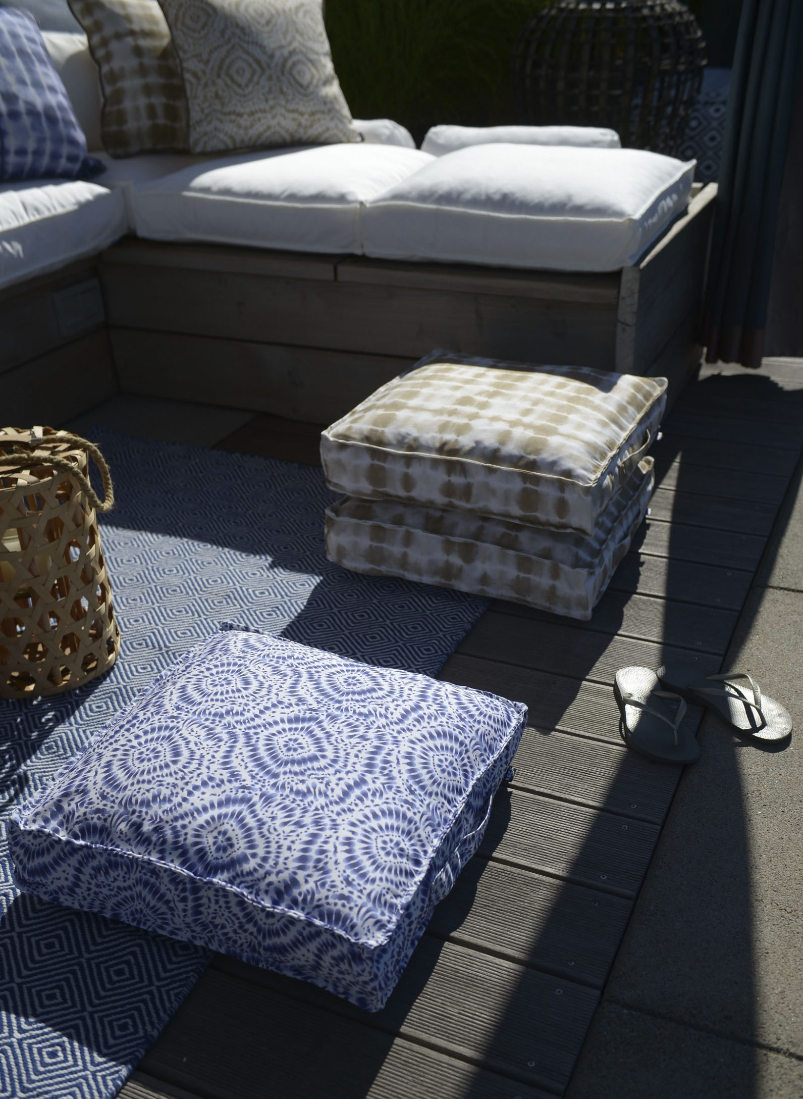 Thumbnail - H.O.C.K. Sitzkissen "Badu Batik Saphire Outdoor", wasserabweisend