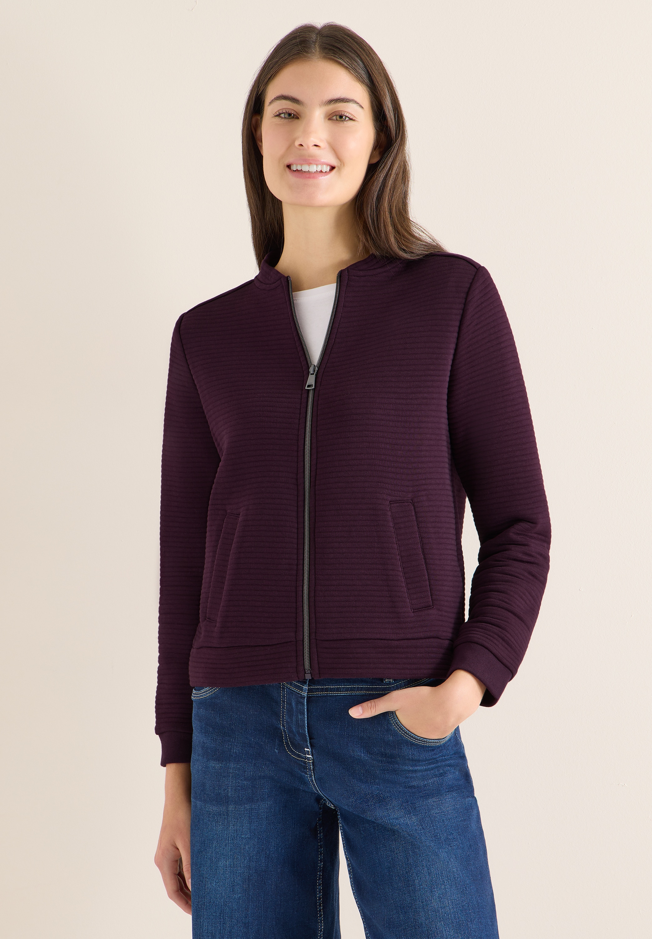 Cecil Sweatjacke Rundhalsausschnitt günstig online kaufen