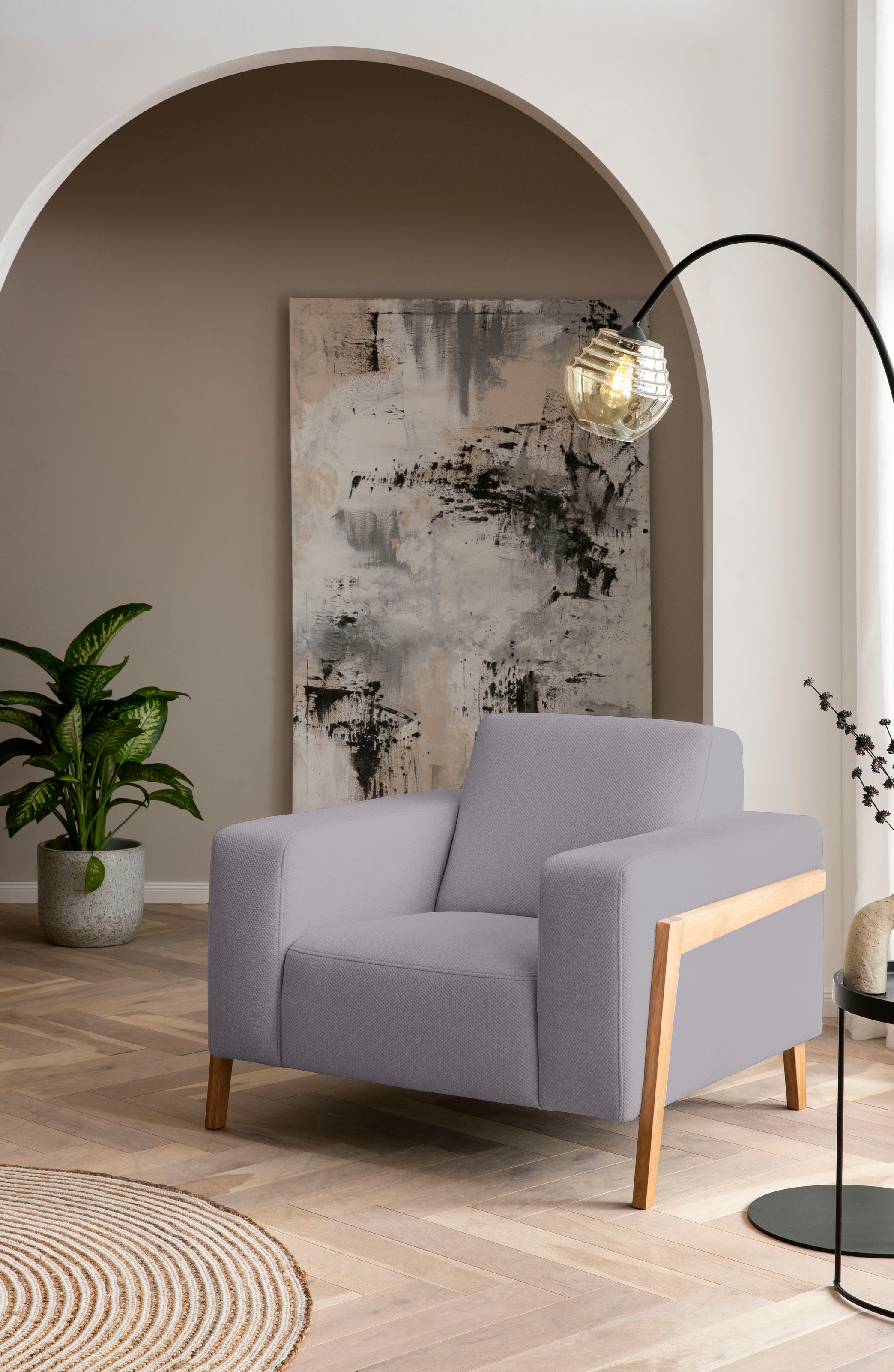 exxpo - sofa fashion Sessel "Starr, Loungesessel, Scandic Design mit Sichth günstig online kaufen