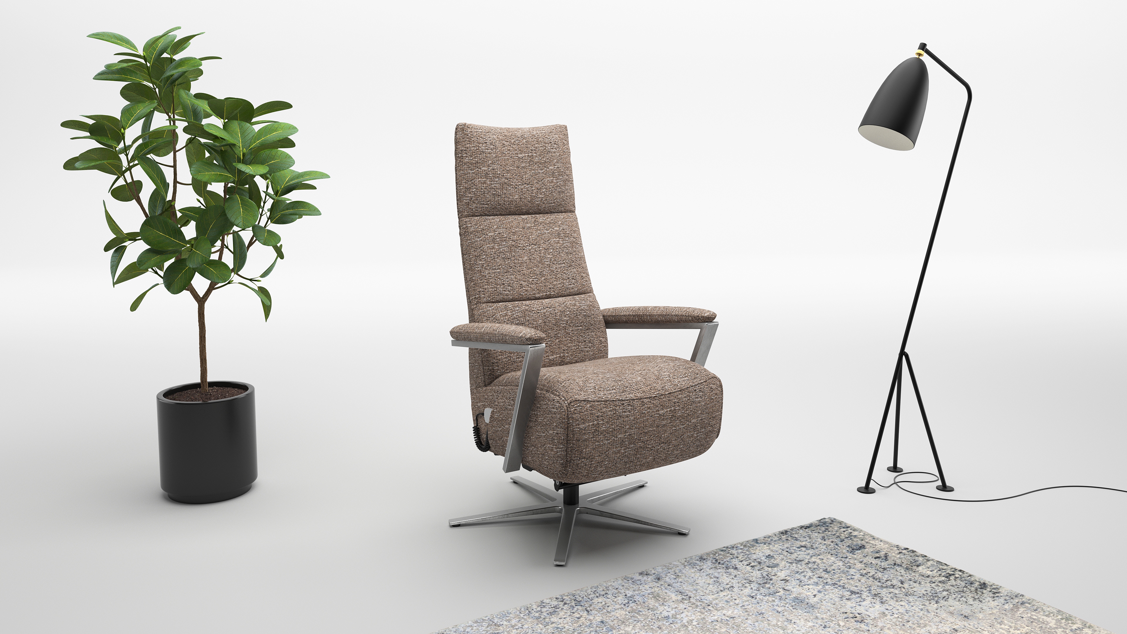 sit&more TV-Sessel "Vario Comfort, inkl. Kopfteilverstellung & 360 Drehfunktion" mit Gasdruck, Höhe der Armelehnen 60cm