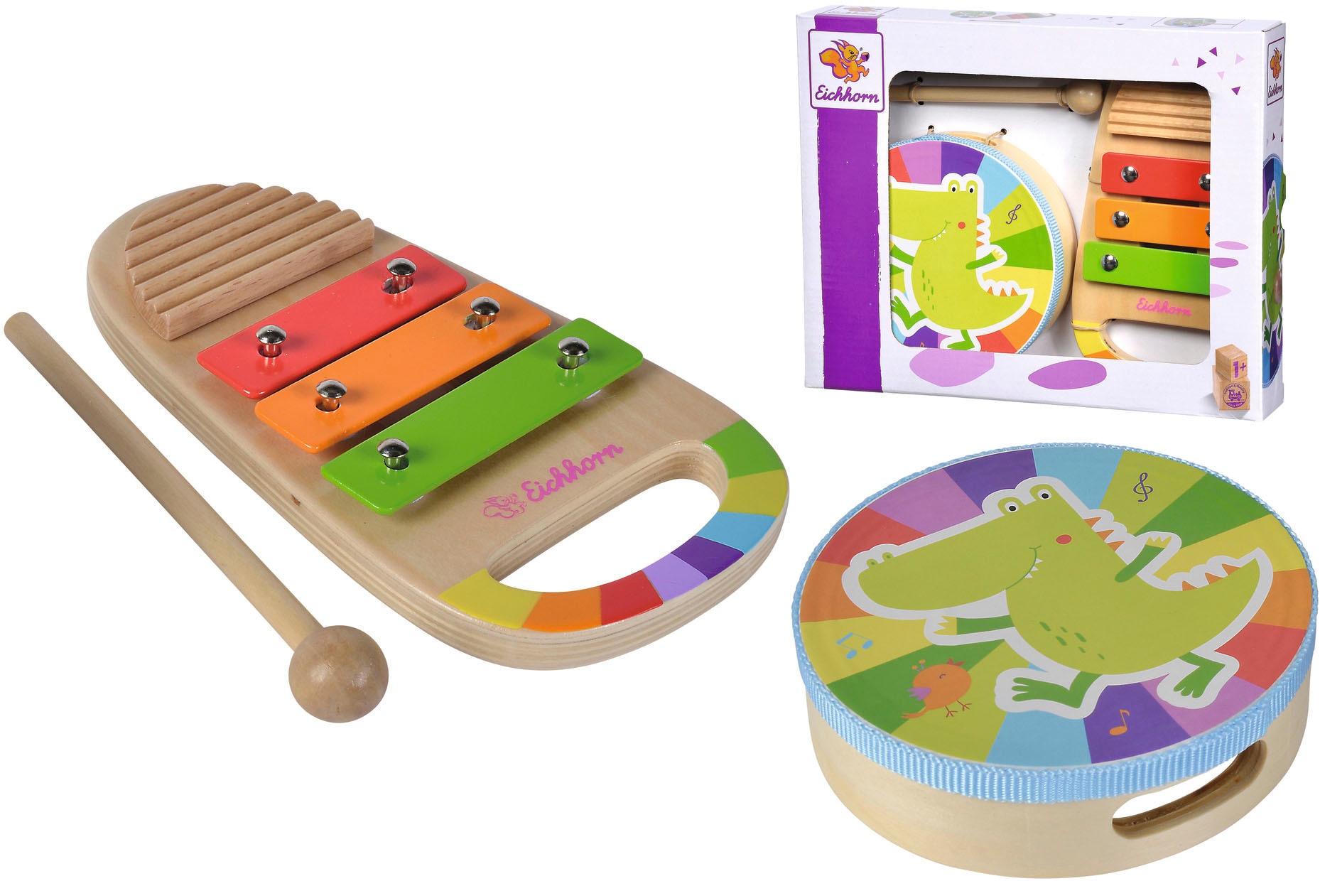 Eichhorn Spielzeug-Musikinstrument »Musik Set Trommel und Xylo«