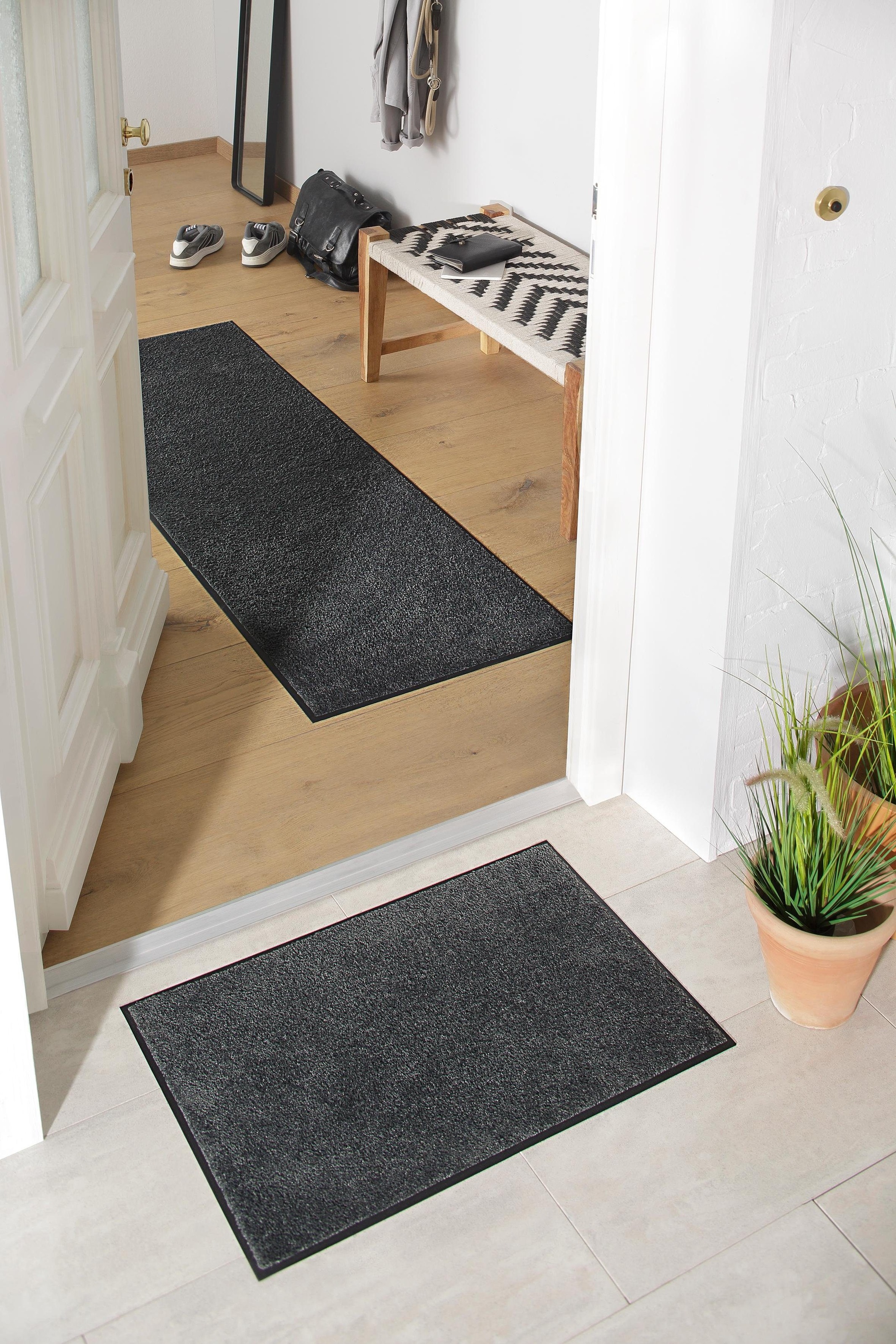 my home Fußmatte "Lavea" rechteckig 9 mm Höhe Schmutzfangmatte, Uni-Farben, günstig online kaufen