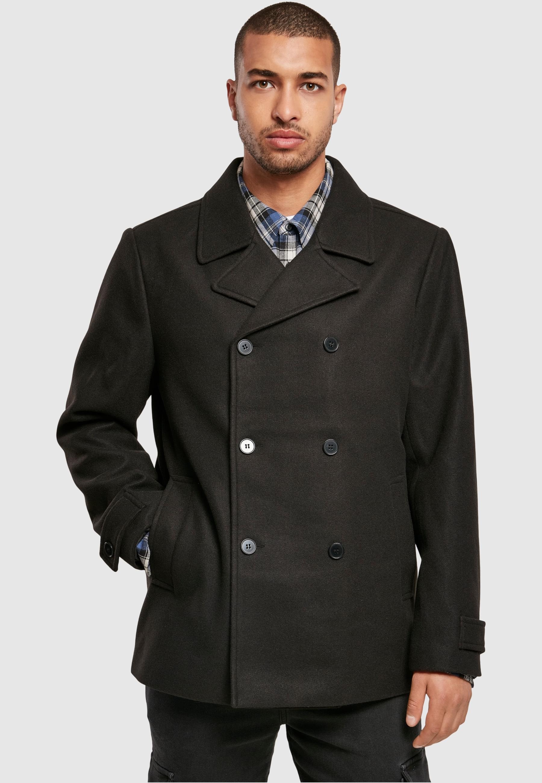 URBAN CLASSICS Allwetterjacke »Urban Classics Herren Classic Pea Coat«, (1 St.), ohne Kapuze