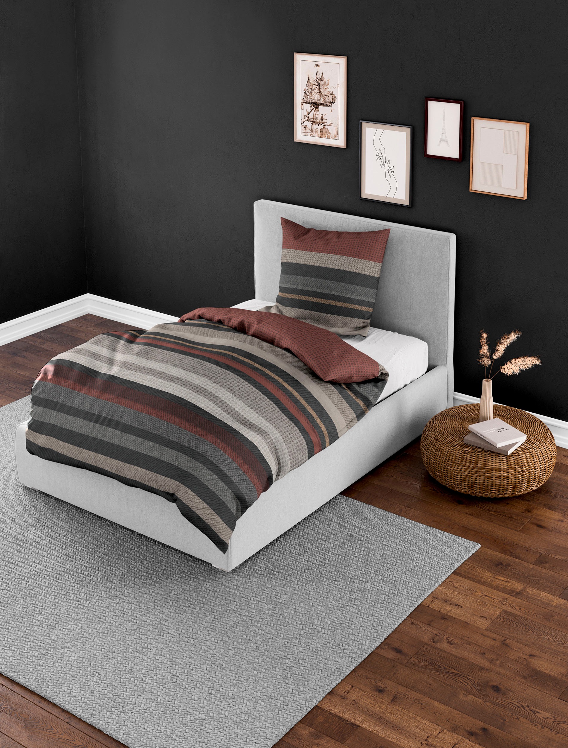 BIERBAUM Bettwäsche "4044" 2 Stk. Renforce, 100 % Baumwolle, pflegeleicht, günstig online kaufen