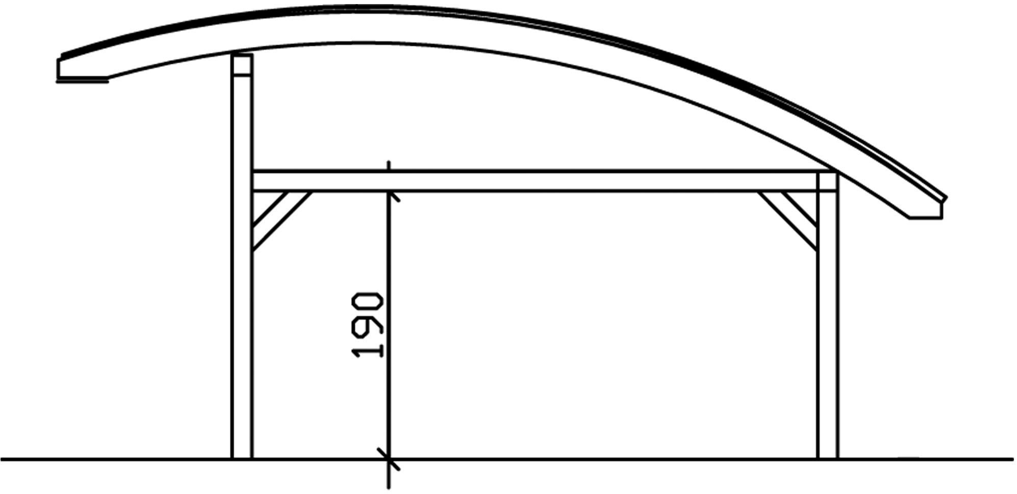 Skanholz Einzelcarport »Schwaben«, Leimholz-Fichte, 320 cm, Nussbaum, 434x630cm