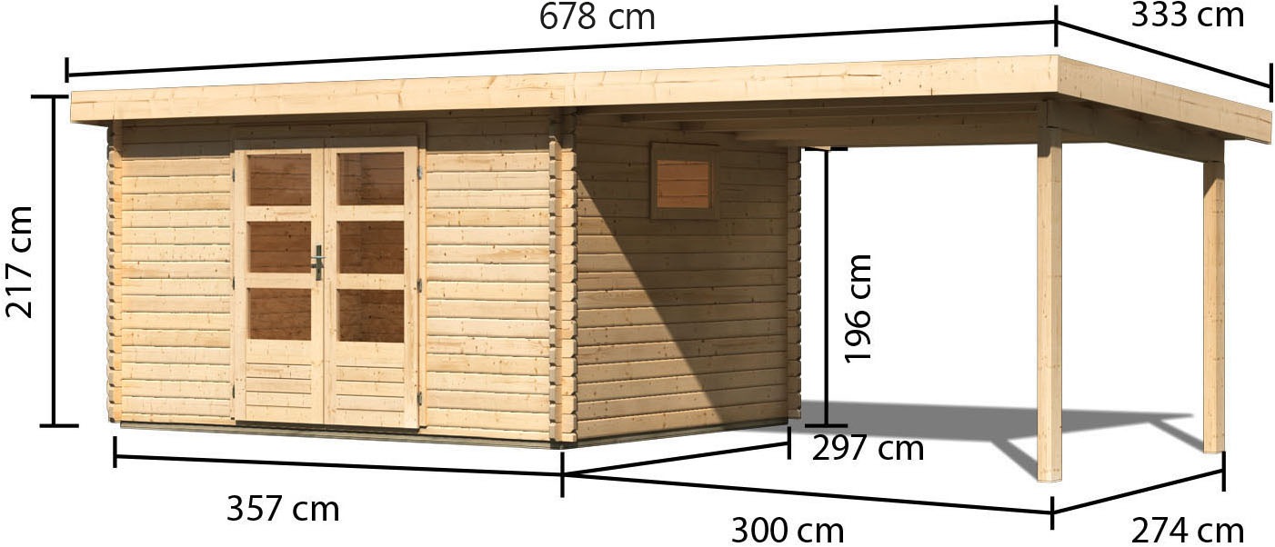 Karibu Gartenhaus »Trittau 4« aus hochwertiger nordischer Fichte