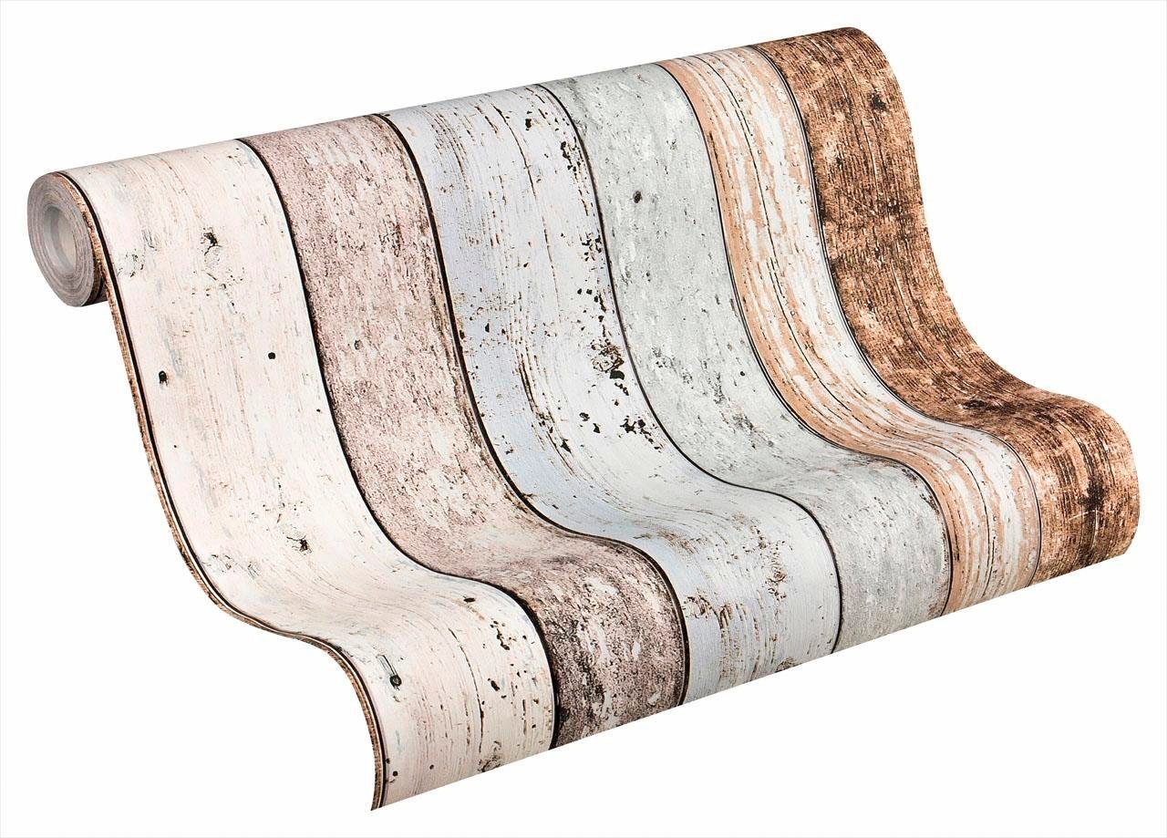living walls 1100000002199 "Best of Wood`n Stone 2nd Edition" Holz gestreift realistisch leicht strukturiert Streifen Tapete Holzoptik Tapeten Wohnzimmer Schlafzimmer Küche Flur