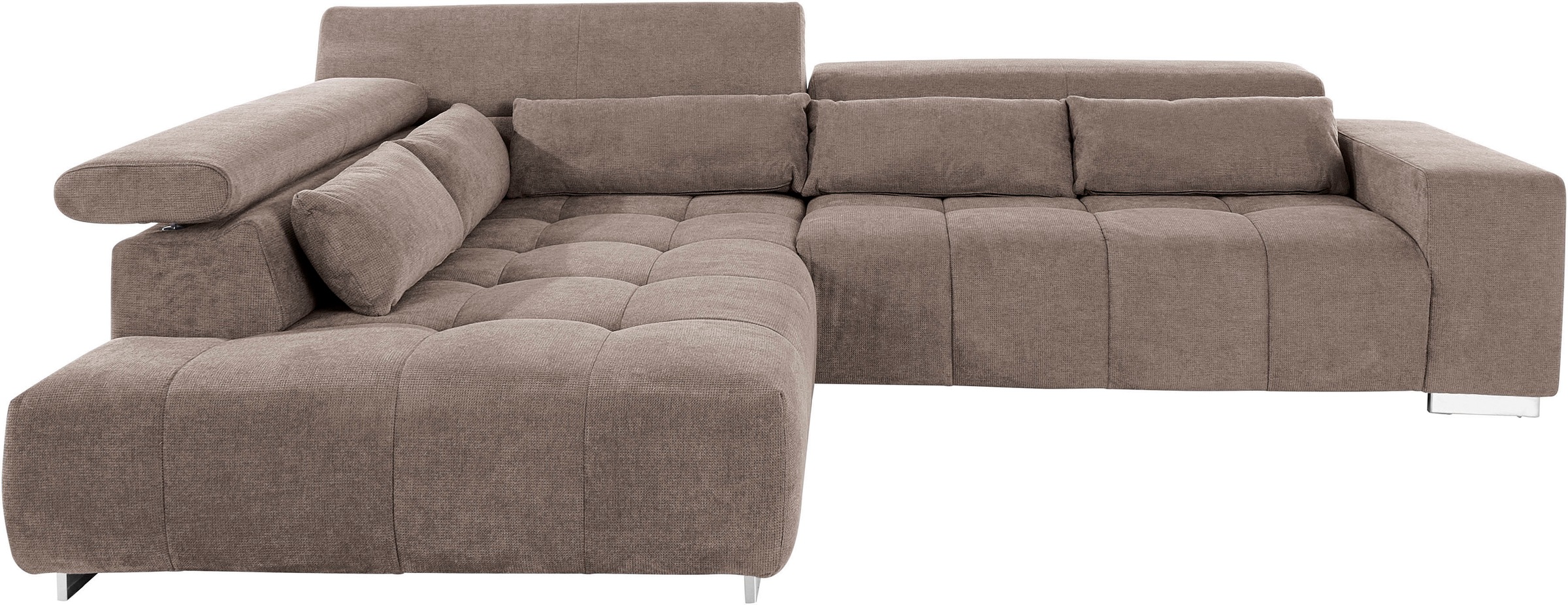 COTTA Ecksofa "Orion L-Form", mit Kopfteilverstellung & 5 Nierenkissen günstig online kaufen