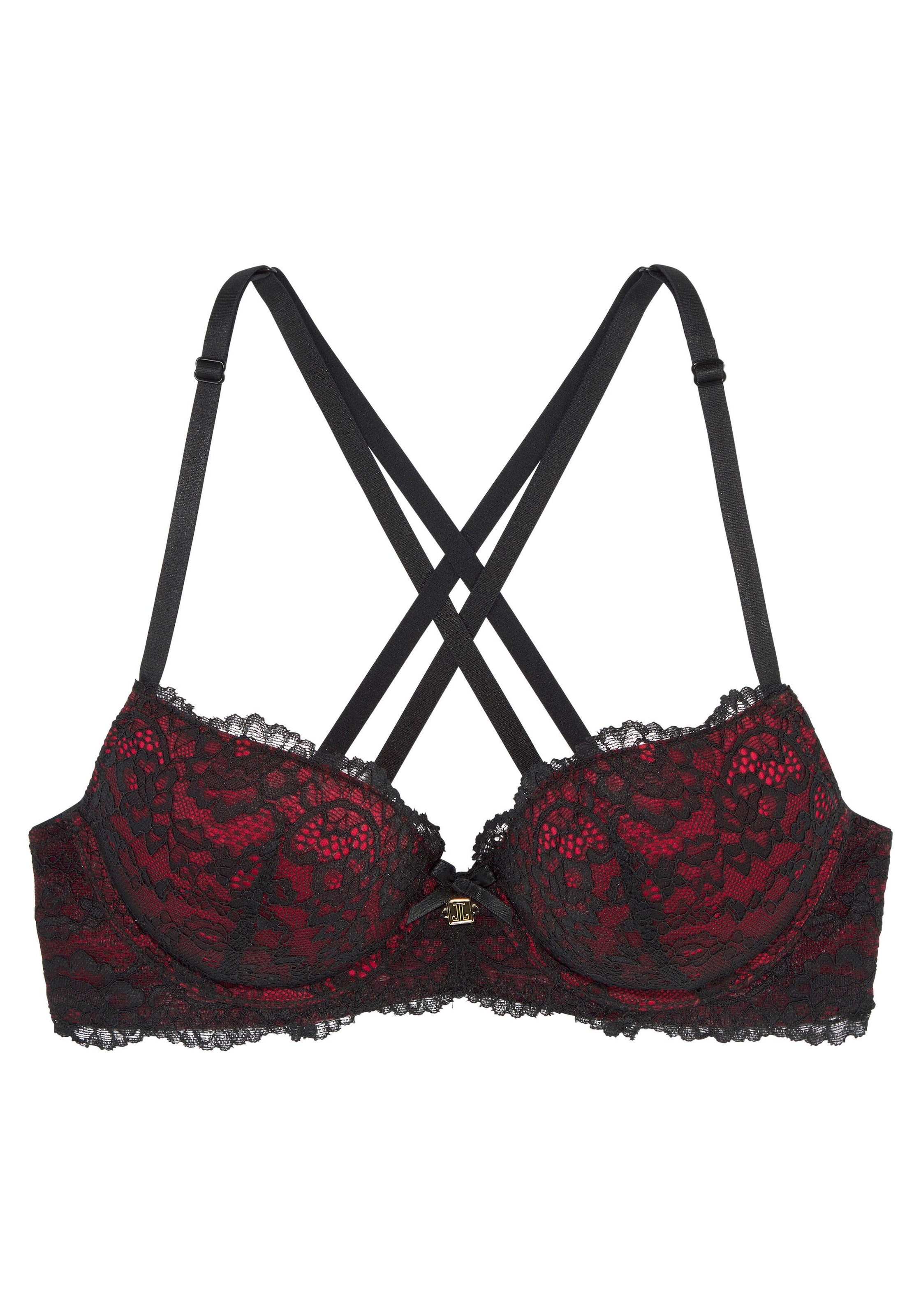 JETTE Push-up-BH, mit raffinierten Trägern in Bänder-Optik, sexy Dessous