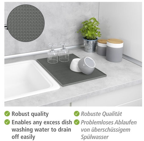 WENKO Abtropfmatte »Modell Maxi«, Trockenmatte für Geschirr mit Noppenstruktur, extra groß, Kunststoff