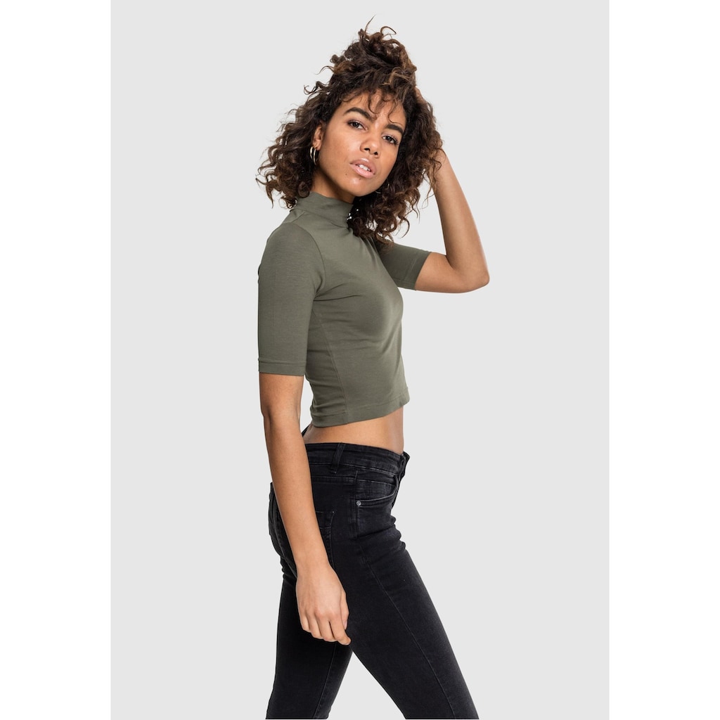 URBAN CLASSICS T-Shirt »Urban Classics Damen Ladies Cropped Turtleneck Tee«, (1 tlg.)