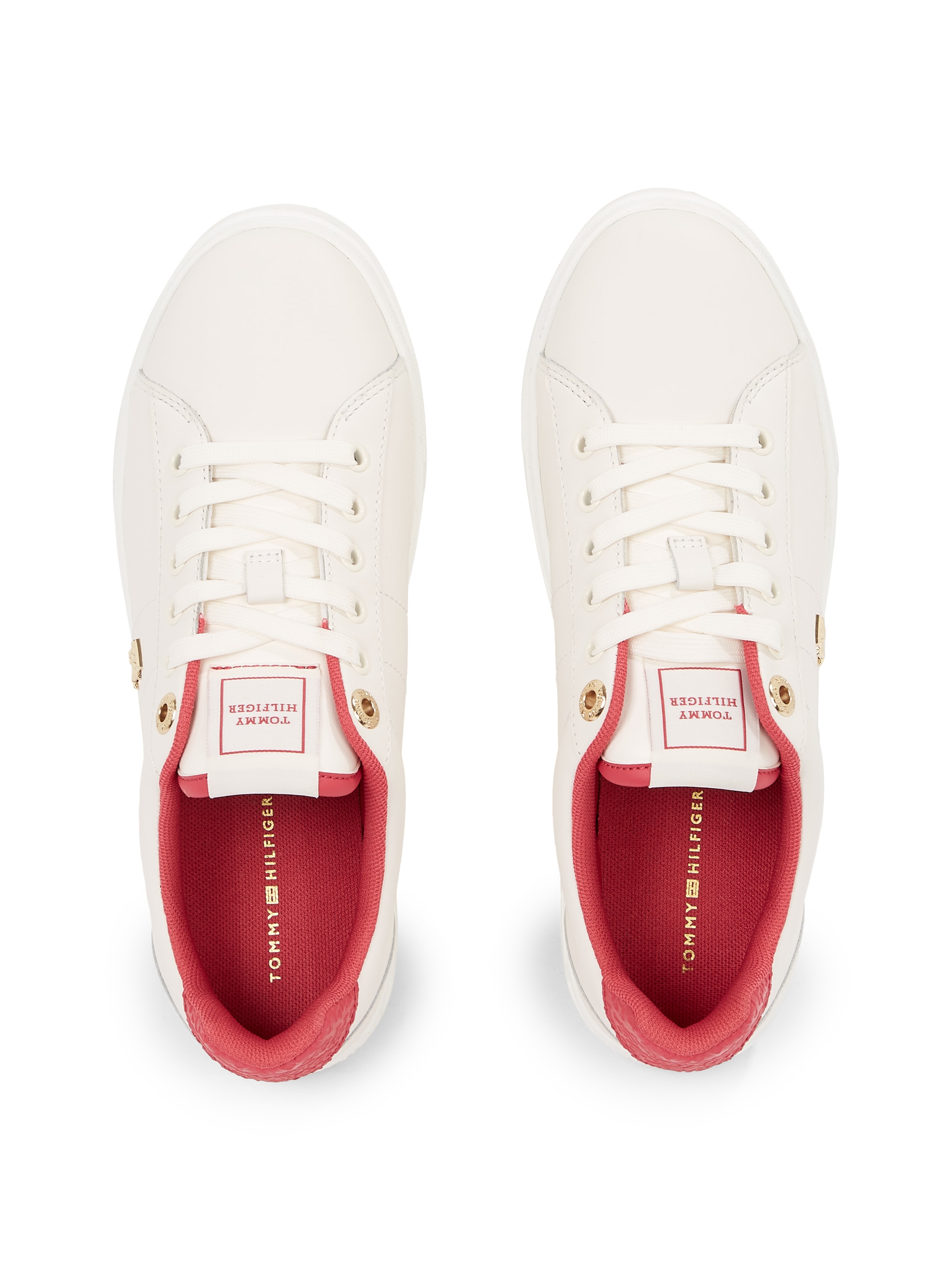 Tommy Hilfiger Plateausneaker »ELEVATED ESSENT SNEAKER MONOGRAM«, Schnürer, Freitzeitschuh, Halbschuh mit gepolstertem Schaftrand