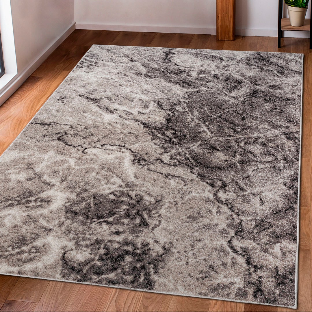 Teppich OTTO HOME "Saniel" Gr. 1, beige (sand), B:60cm H:9mm L:90cm, Kunstfaser, Teppiche, Teppich, mit besonders weichem Flor, Kurzflor, Marmor-Optik, Wohnzimmer