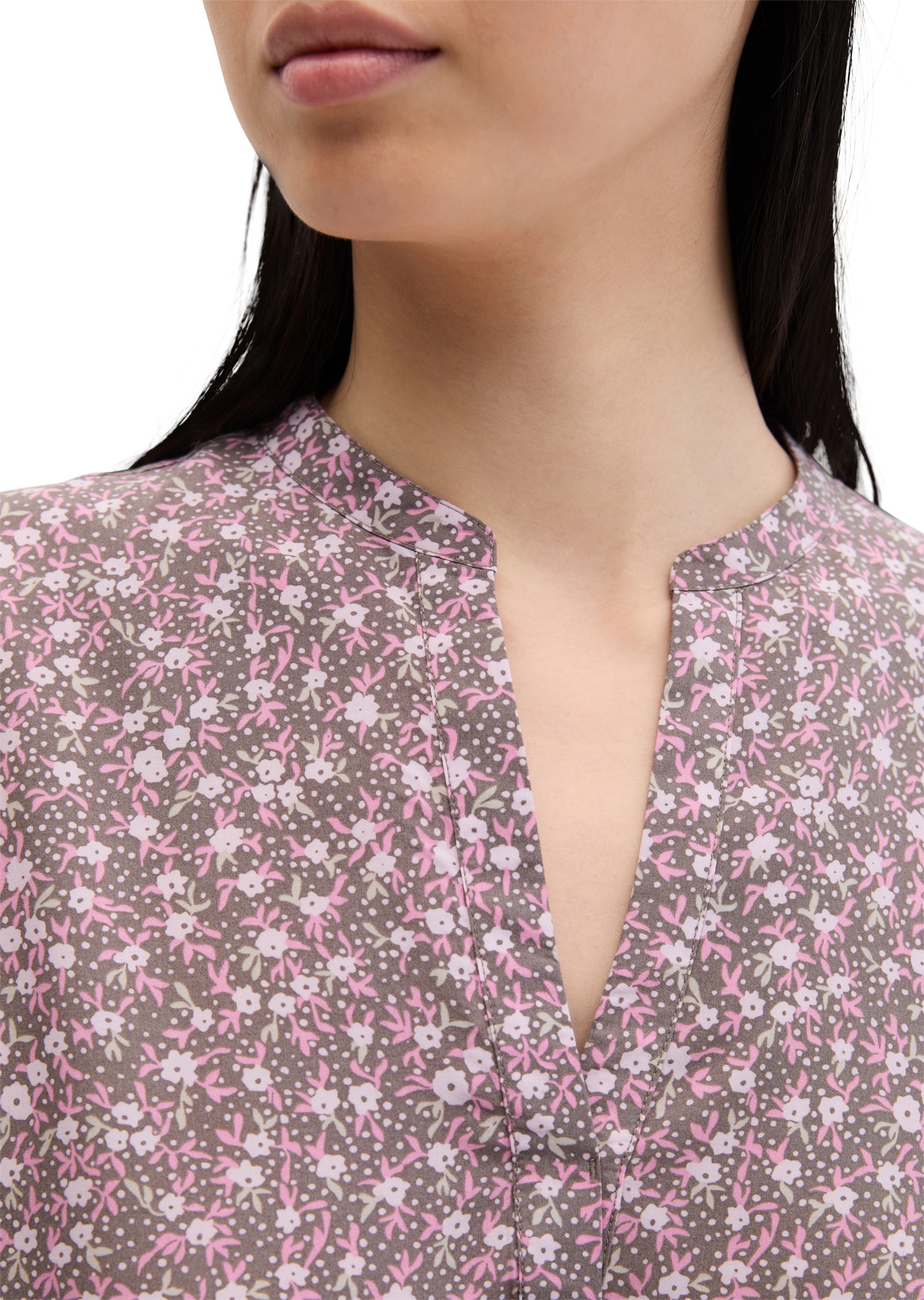 Langarmbluse MARC O'POLO "aus TENCEL™ Lyocell", Damen, Gr. 38, light pink, Obermaterial: 100% Lyocell, bedruckt, regular fit normal, V-Ausschnitt, Manschette, Blusen 3