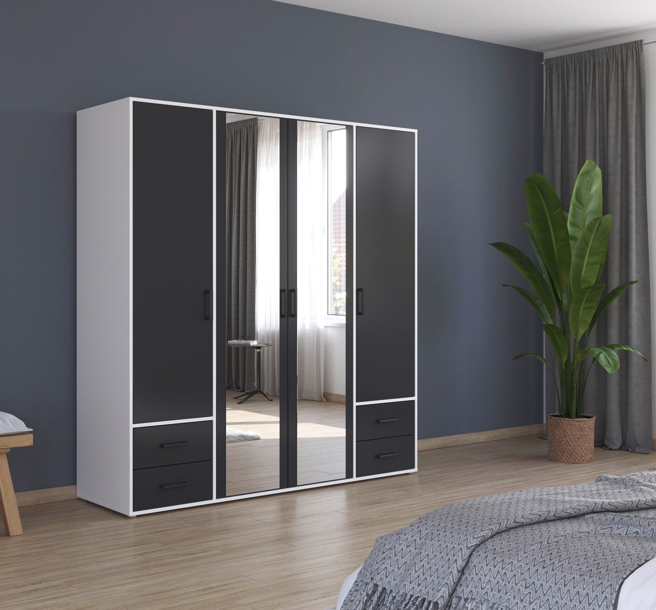 Thumbnail - rauch Drehtürenschrank "Kleiderschrank Schrank Garderobe Wäscheschrank VOYAGER", (in 3 verschiedenen Ausstattungen BASIC...