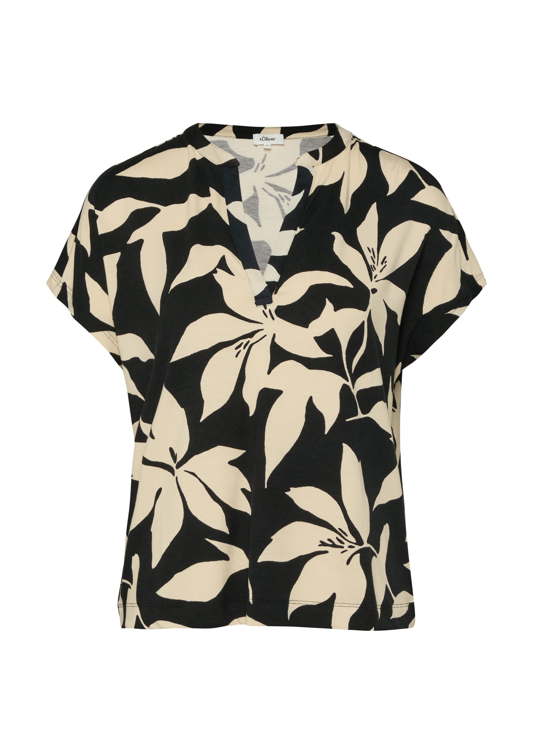 s.Oliver Kurzarmshirt Sommer-Tunika mit floralem Muster