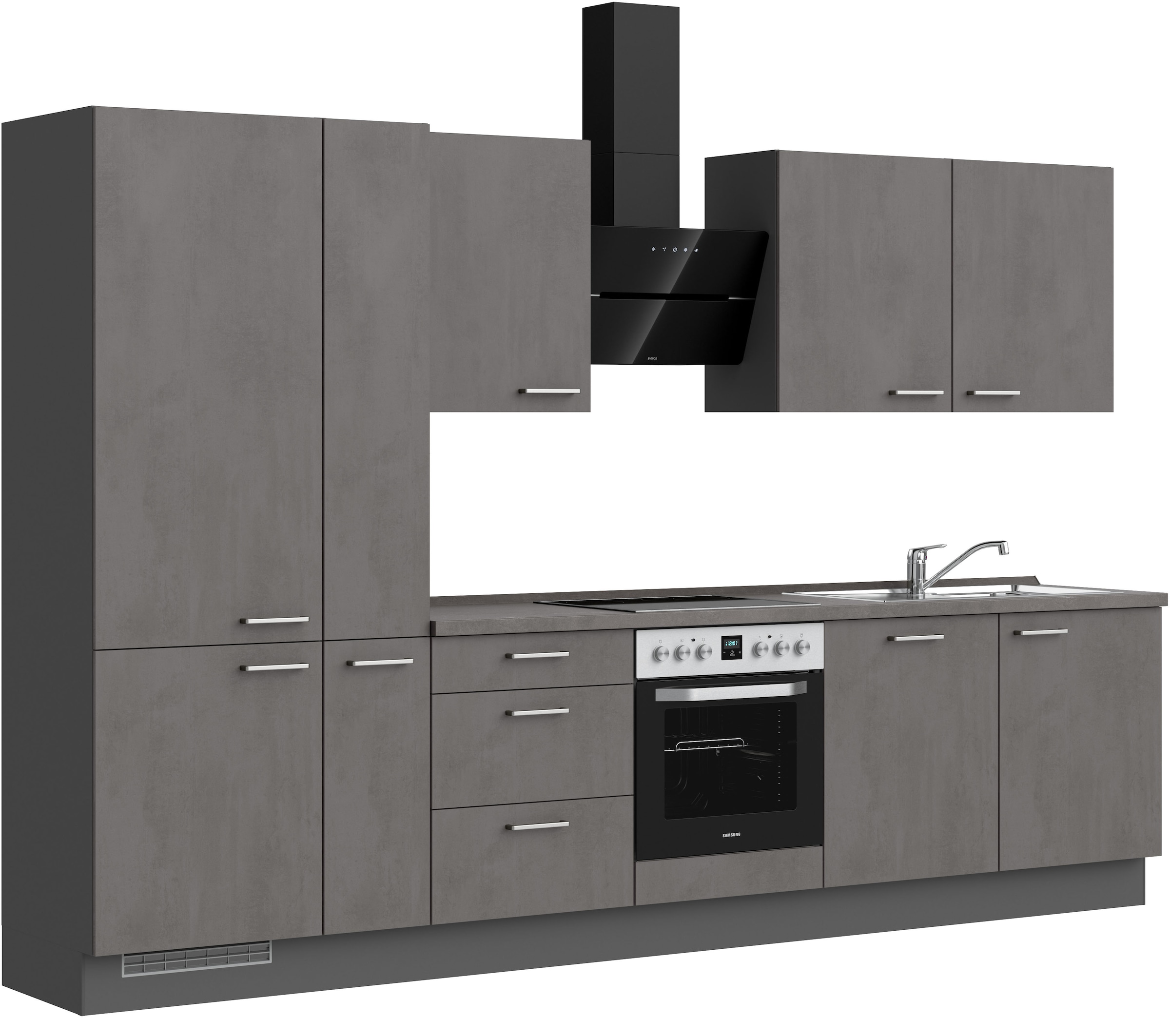 nobilia® Küchenzeile »"Riva II"«, vormontiert, Ausrichtung wählbar, Breite 330 cm, wahlw. mit E-Geräten