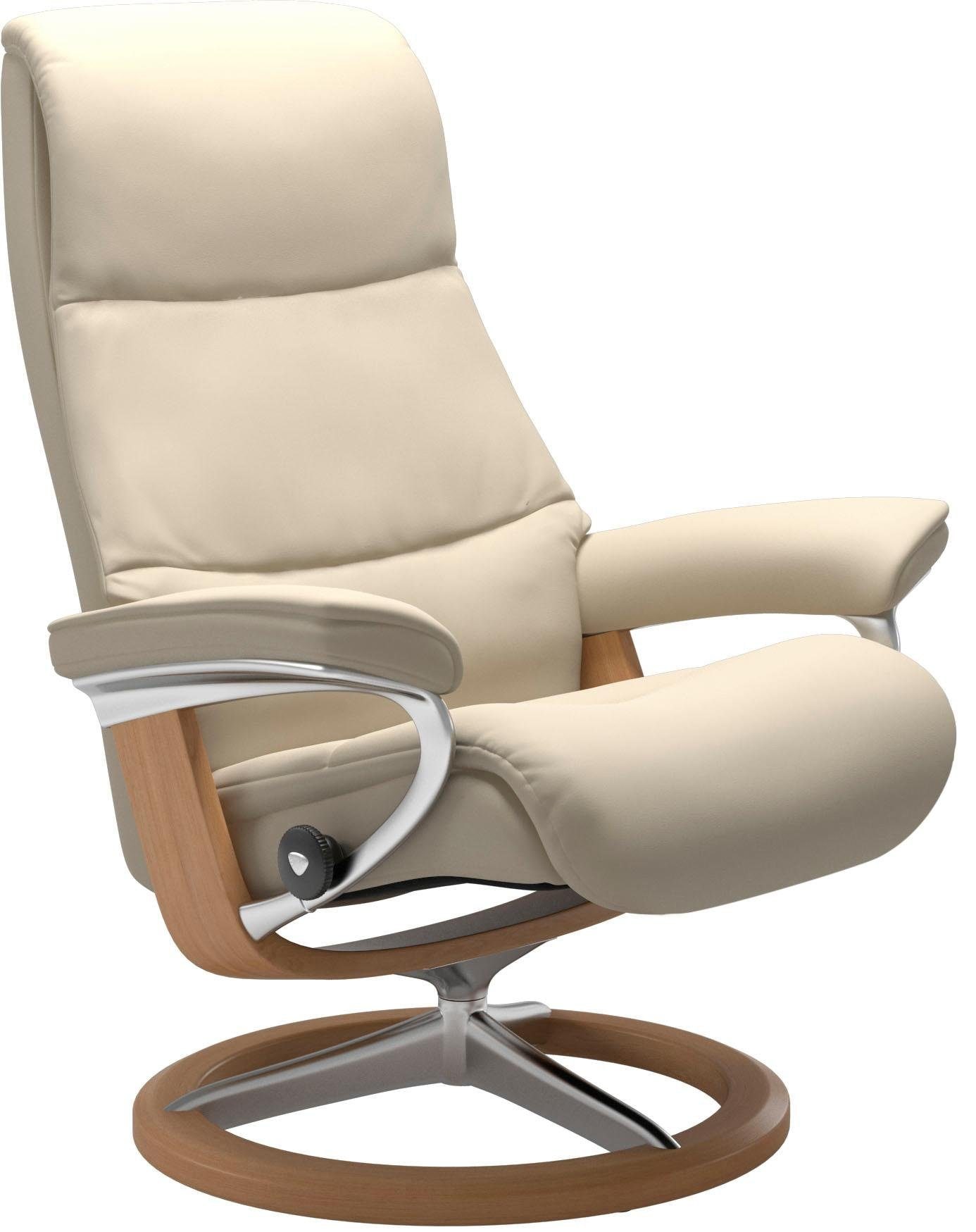 Stressless® Relaxsessel »View«, (Set, Relaxsessel mit Hocker), mit Signature Base, Größe M,Gestell Eiche