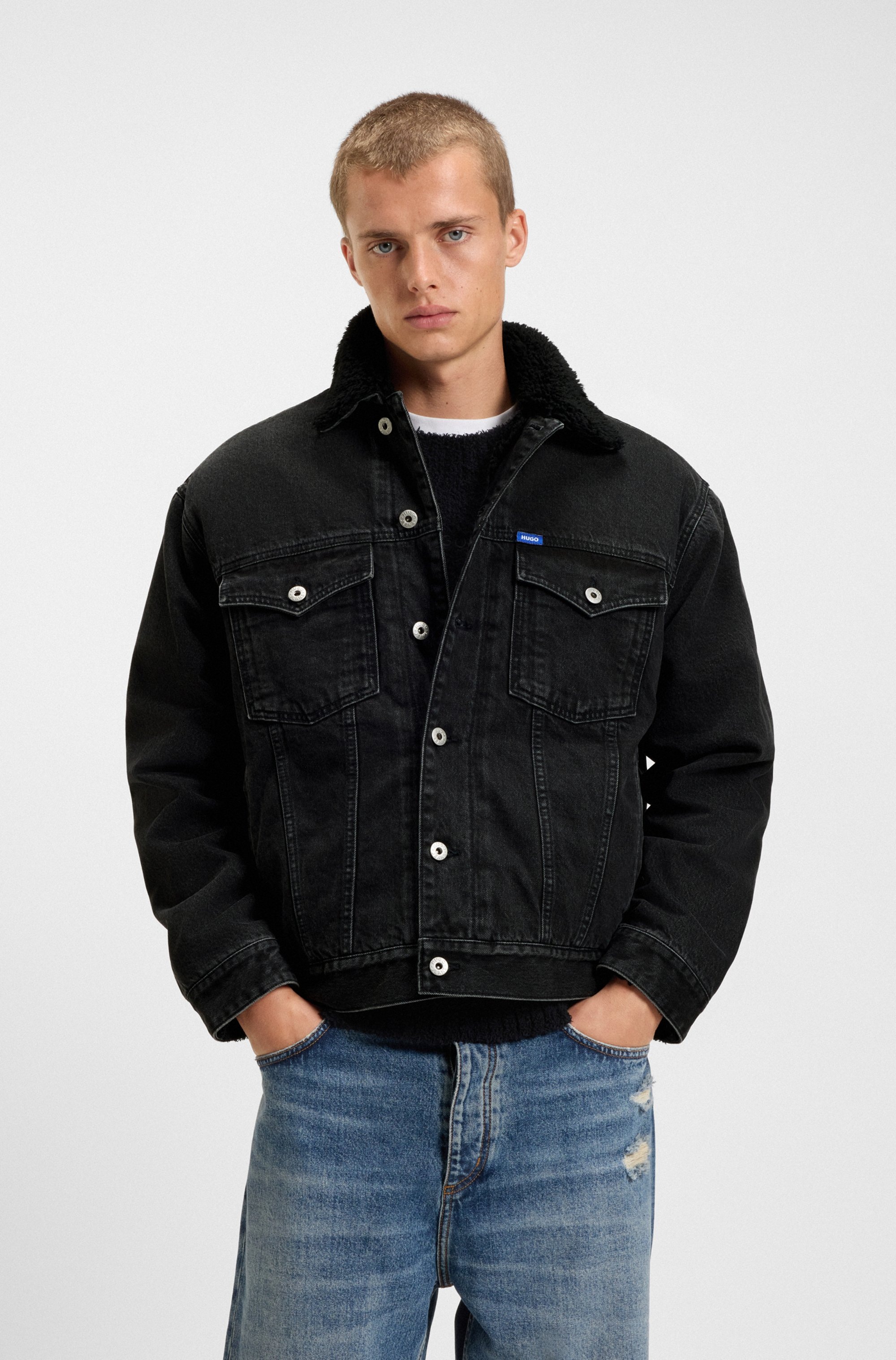 HUGO Blue Jeansjacke "Dex", warm gefüttert, regular fit, stone washed günstig online kaufen