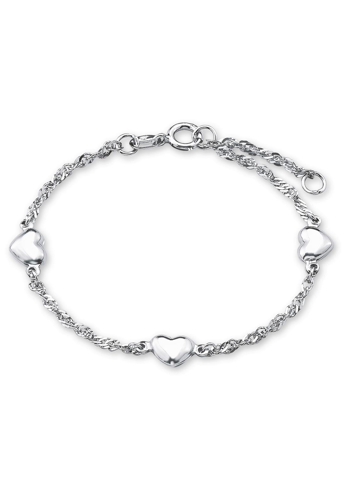 Armband AMOR "Herz", silber (silberfarben), Armbänder, Mädchen, 14cm, Silber 925 (Sterlingsilber), Armband 2