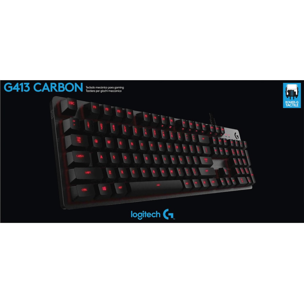 Logitech G Gaming-Tastatur »G413«, (Fn-Tasten-USB-Anschluss-Multimedia-Tasten-Antirutsch-Füße)