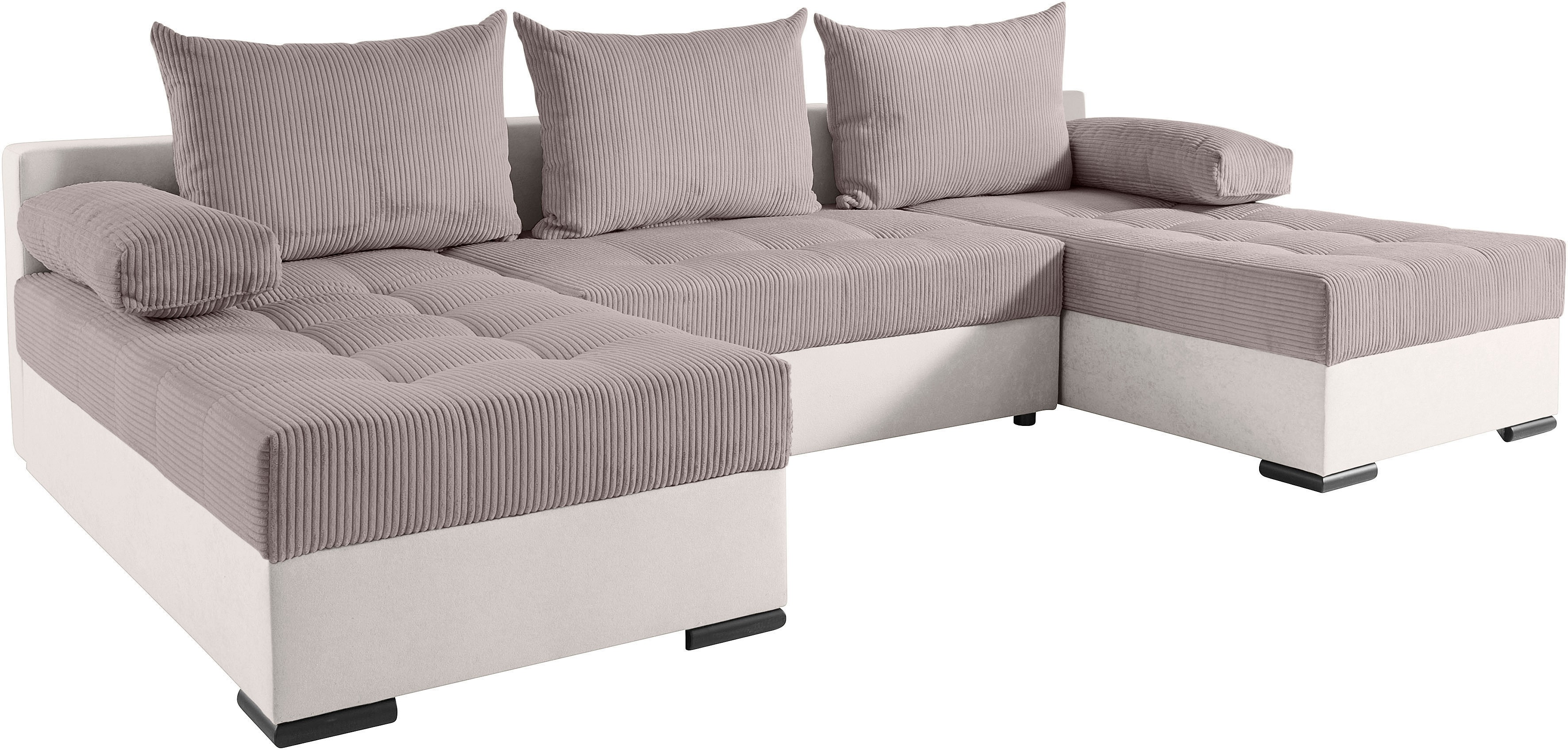 Thumbnail - COLLECTION AB Wohnlandschaft "Josy, U-Form, Schlafsofa mit Bettkasten", (Cord-/Mix), flexible Recamiere, Breite: 269cm, ...
