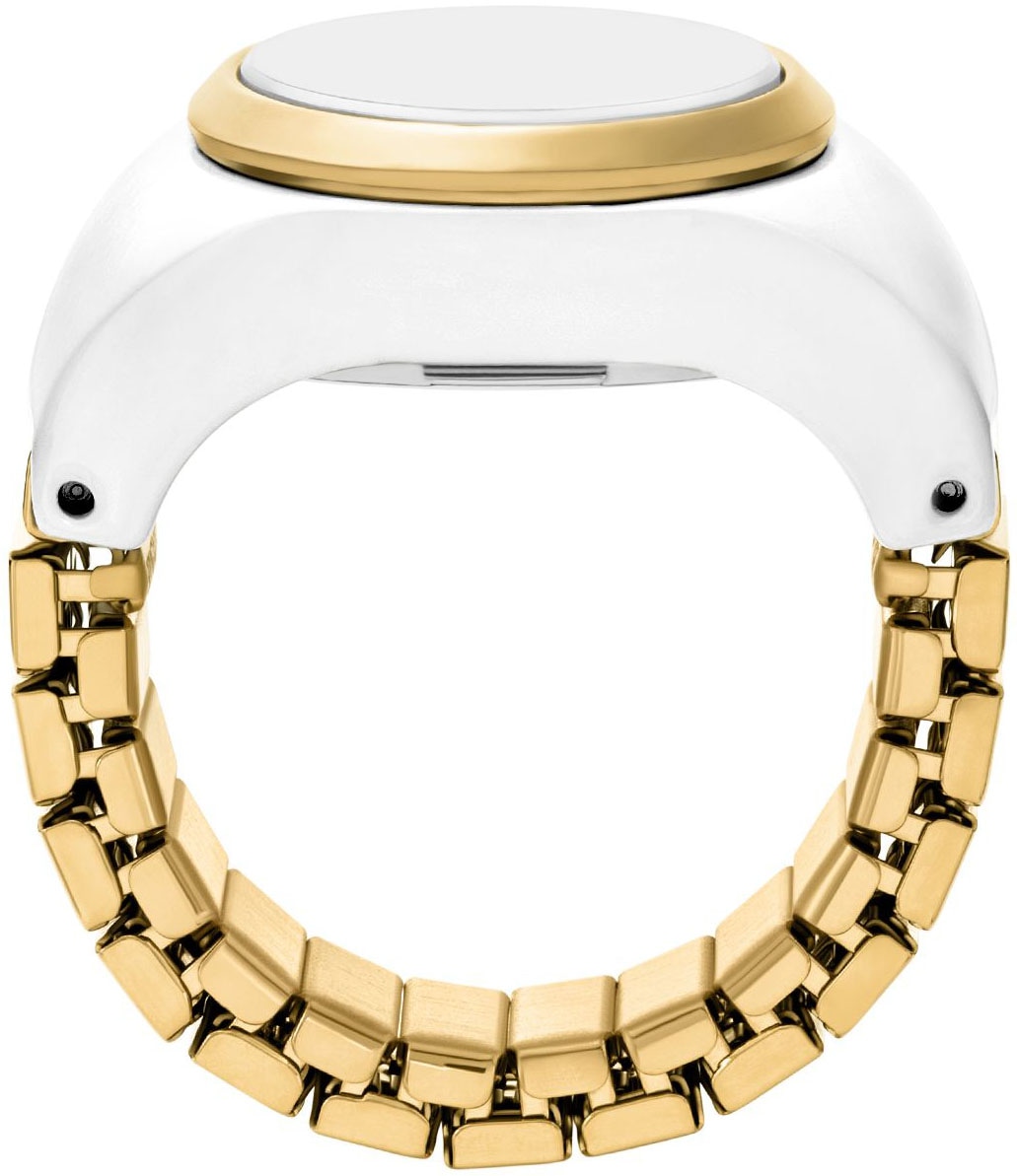Fossil Uhrenring »WATCH RING«, Armbanduhr, Damenuhr, Edelstahlarmband, analog
