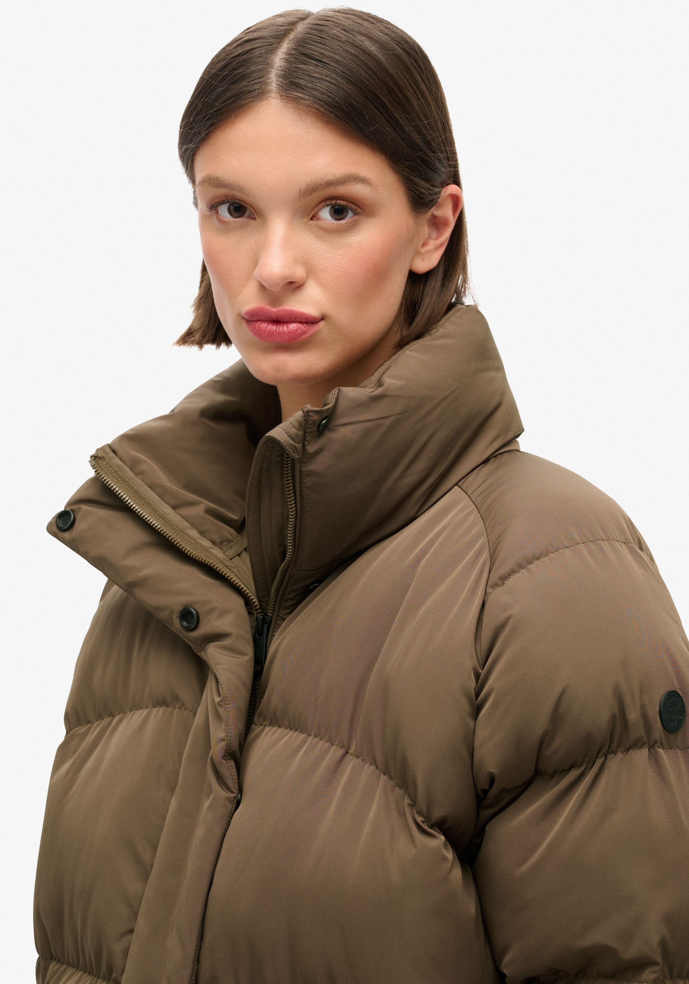 Superdry Steppjacke »MID LENGTH PUFFER JACKET«, mit Kapuze