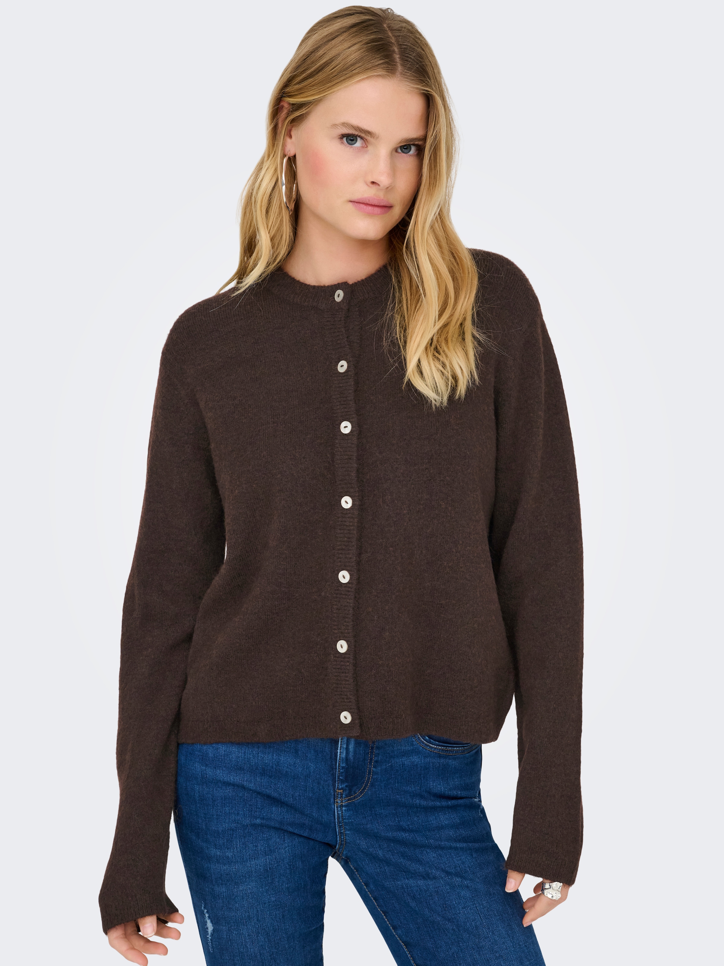 ONLY 1100000002199 "ONLSIMONI L/S O-NECK CARDIGAN KNT NOOS" Materialmix, relaxed fit