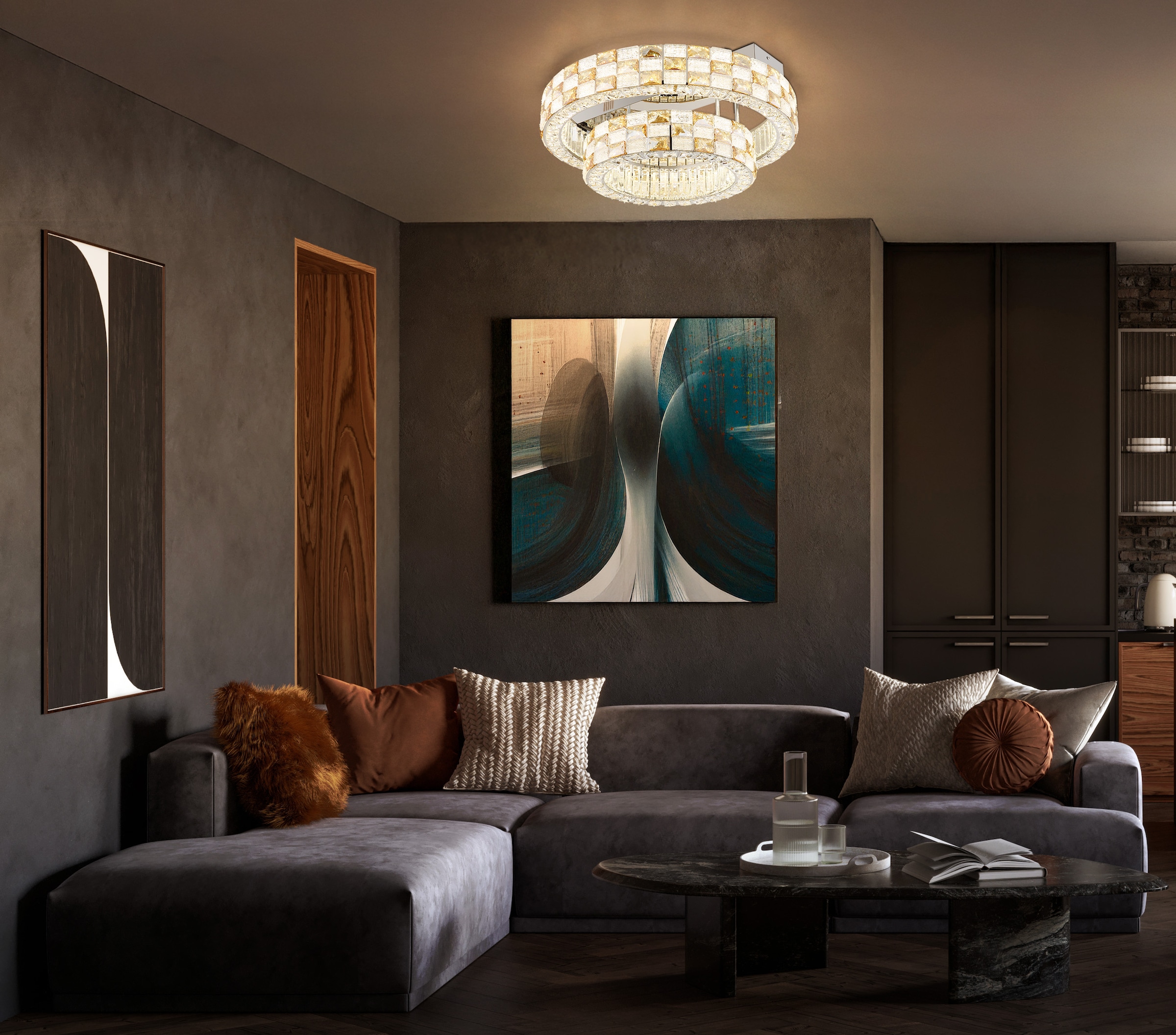GLOBO LIGHTING Deckenleuchte »LIDIA« LED-Modul 1 Stk. Kristall-Deckenleuchte, dimmbar, smart, elegant & edel