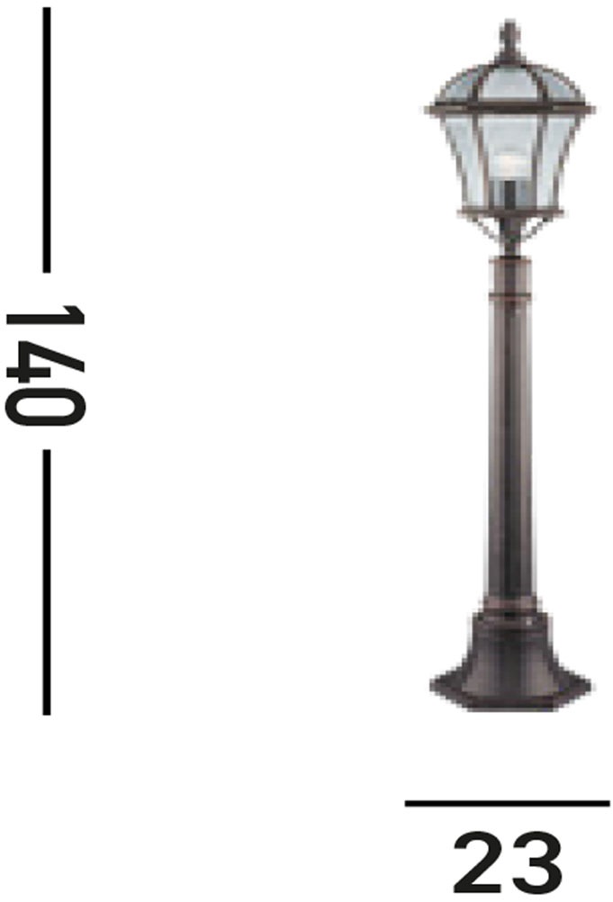 Searchlight Pollerleuchte »Capri Outdoor Post  -  Aluminium, Rustic Brown & Glass, IP23« E27 1 Stk.