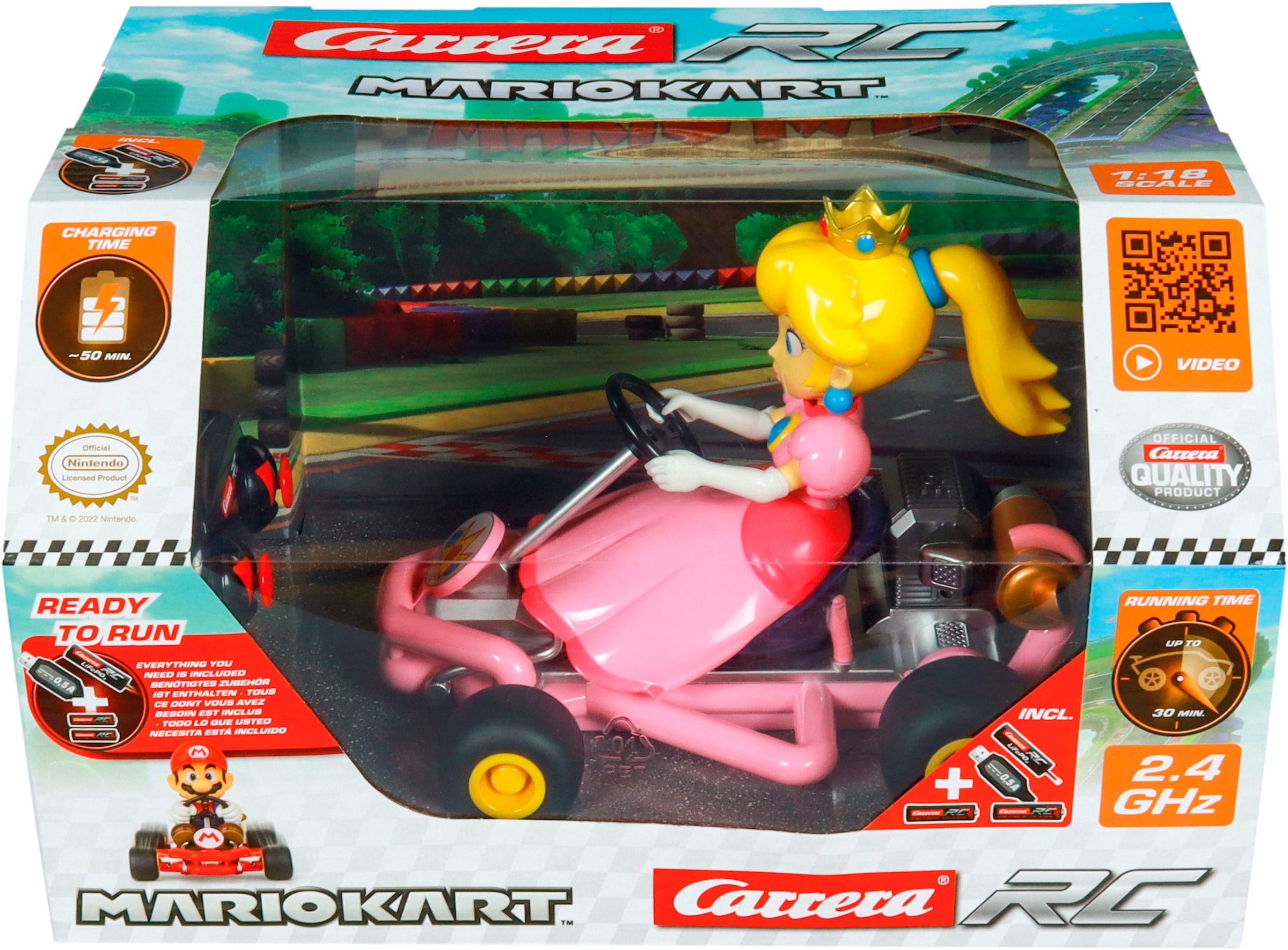 Carrera® RC-Auto »Carrera® RC Mario Kart™ - Pipe Kart, Peach, 2,4GHz«