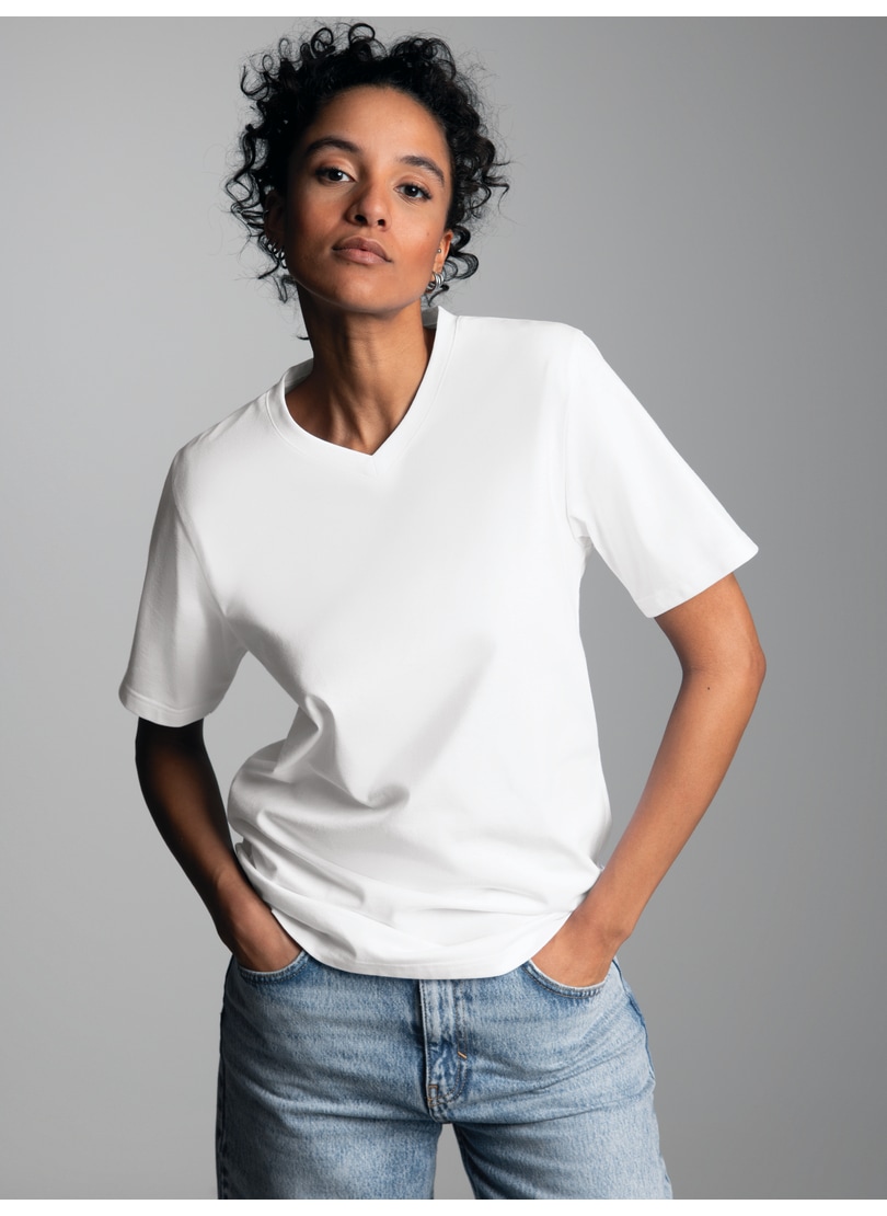 Trigema T-Shirt "TRIGEMA V-Shirt DELUXE Baumwolle" 1 Stk. tlg. günstig online kaufen