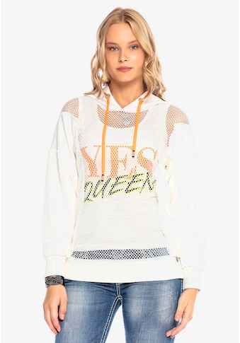 Kapuzensweatshirt, mit raffiniertem Netzdesign