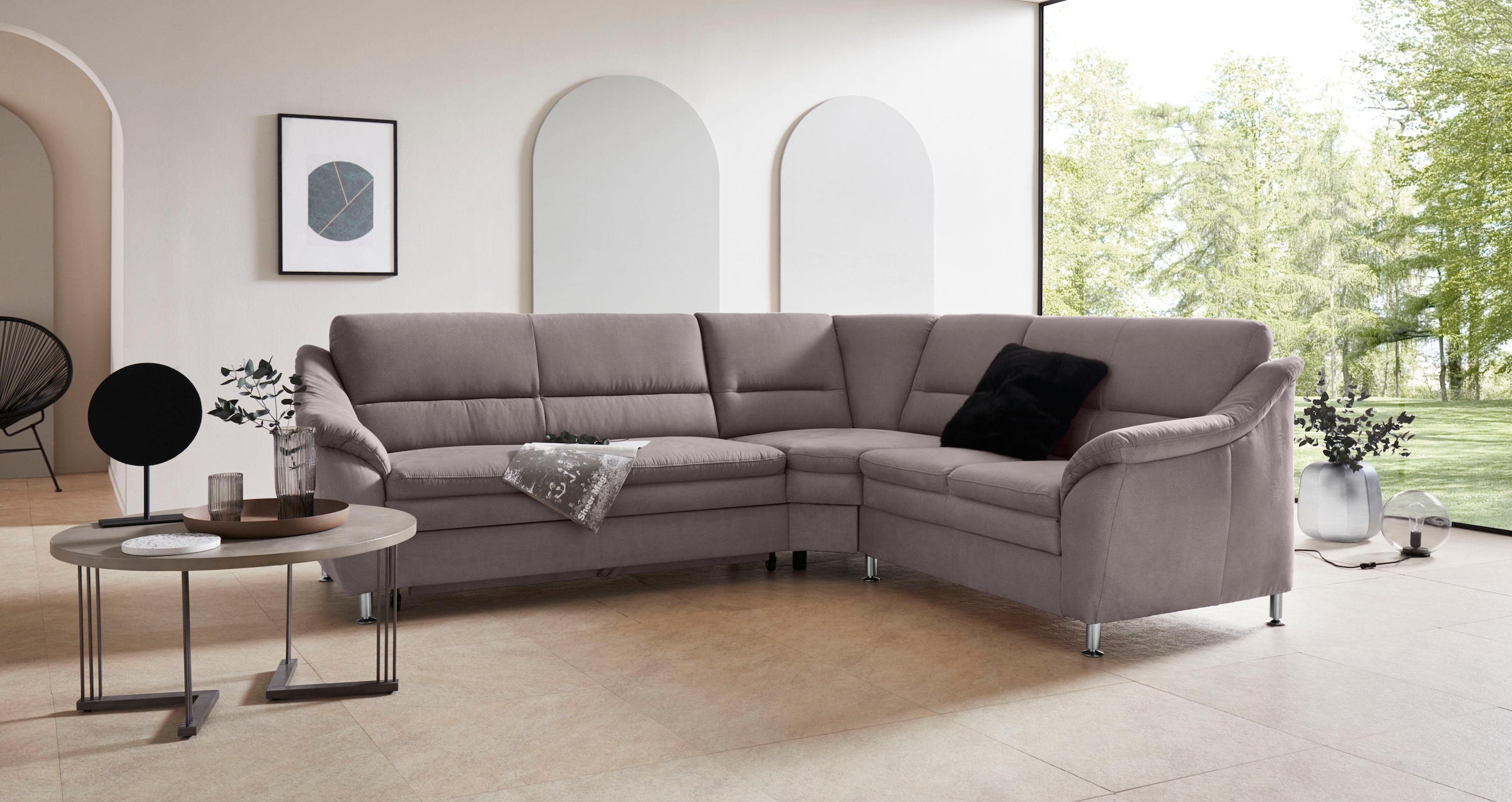 OTTO home Ecksofa "Cardoso L-Form" mit Trapezecke für mehr Sitzkomfort, wahlweise auch mit Schlaffunktion
