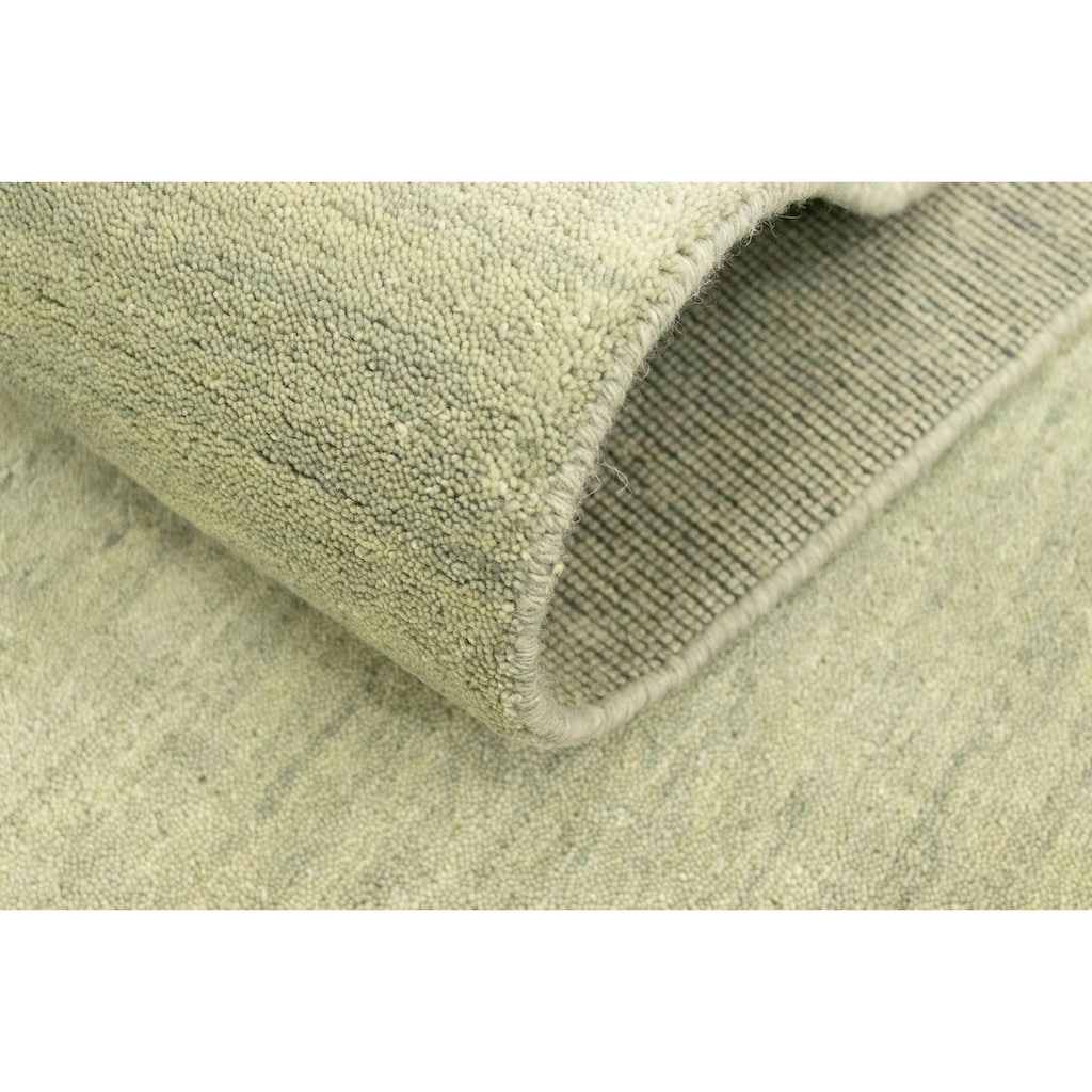 morgenland Wollteppich »Einfarbig Beige 240 x 80 cm«, rechteckig