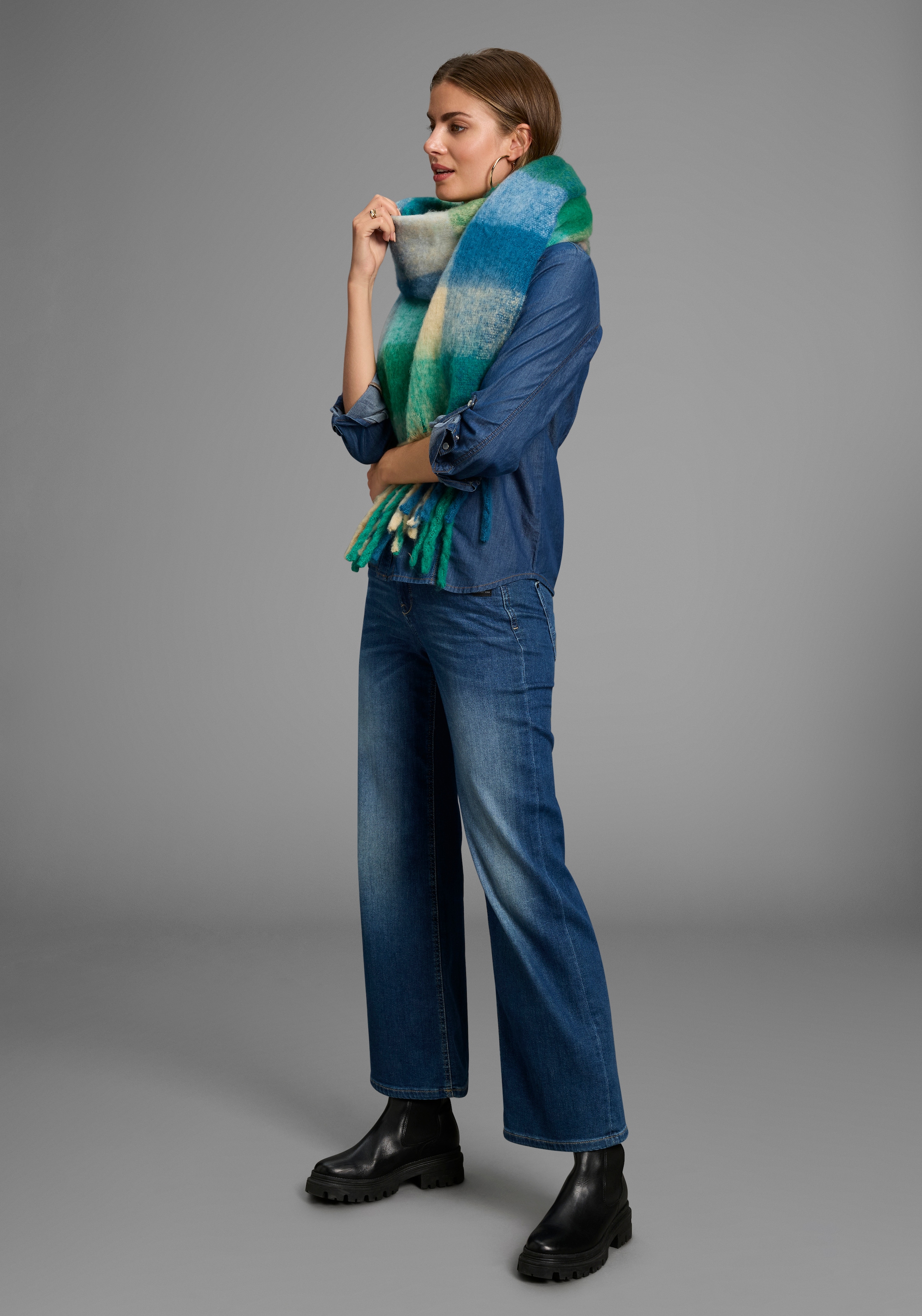Laura Scott Modeschal im trendigen Karo-Design in Maxi-Länge - in neuer Farbkombination