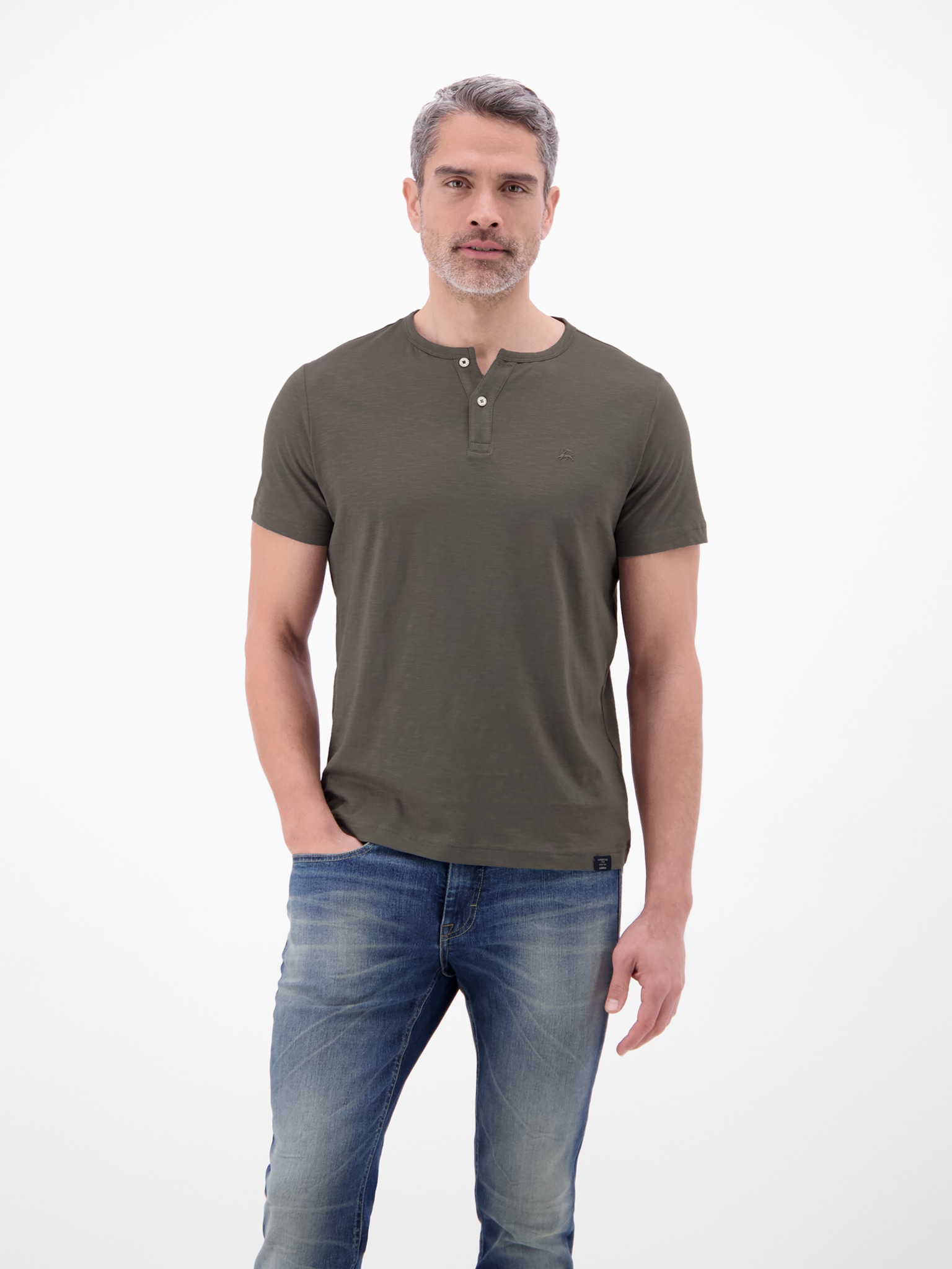 LERROS Kurzarmshirt mit Serafino-Kragen günstig online kaufen