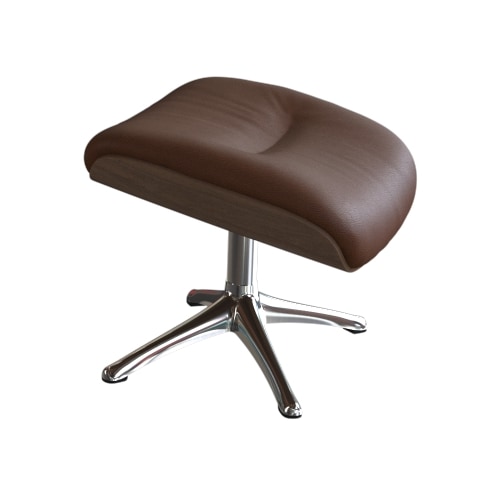 Fußhocker FLEXLUX, B:44cm H:39cm T:35cm, braun, 100% Echteder, Hocker, "Clement Beinstütze, Hervorragender Komfort. Robustesr Alu Fuß", Beinauflage