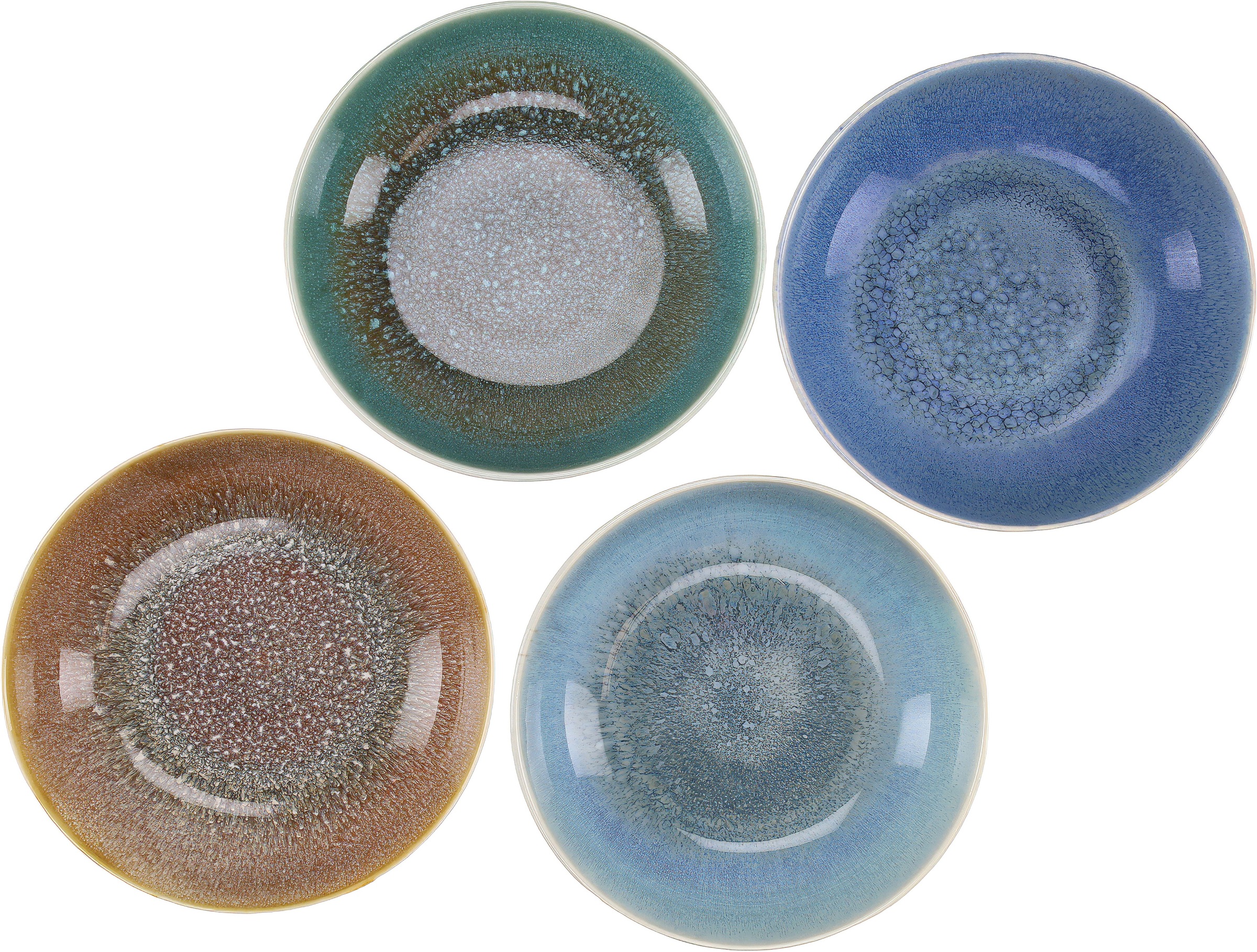 CreaTable Schüssel »Caldera Mix, Poke Bowl, 4-tlg.« 4 aus Steinzeug Moderne Coupeform, Reaktivglasur