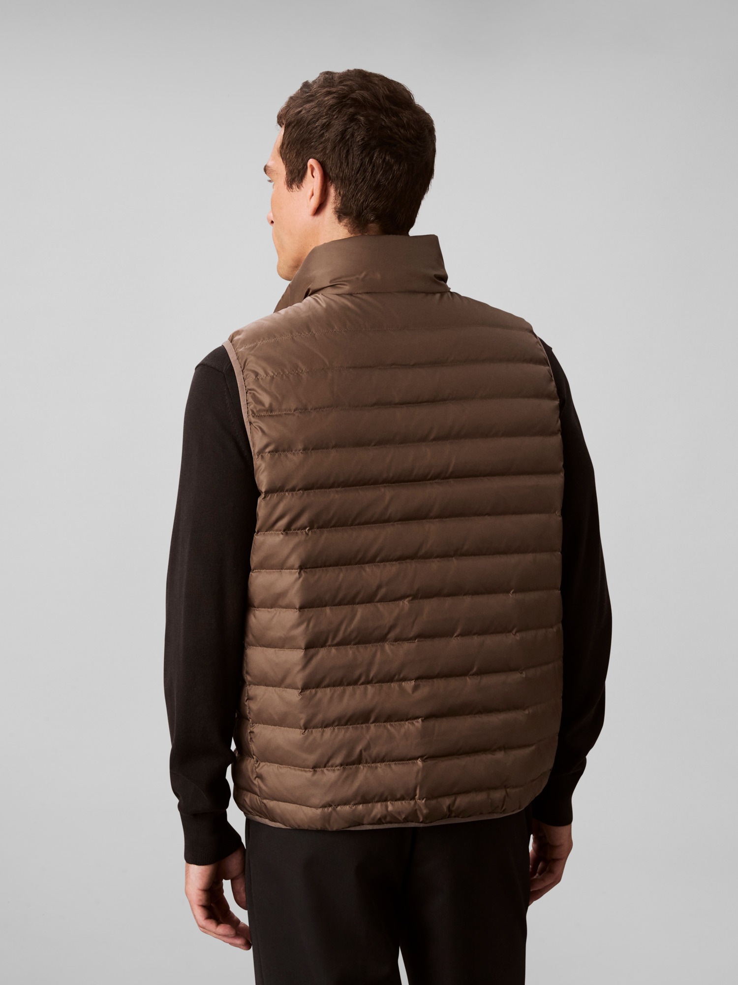 Calvin Klein SLVLSS LT WT Nylon Puffer Vest Brown XXL 2