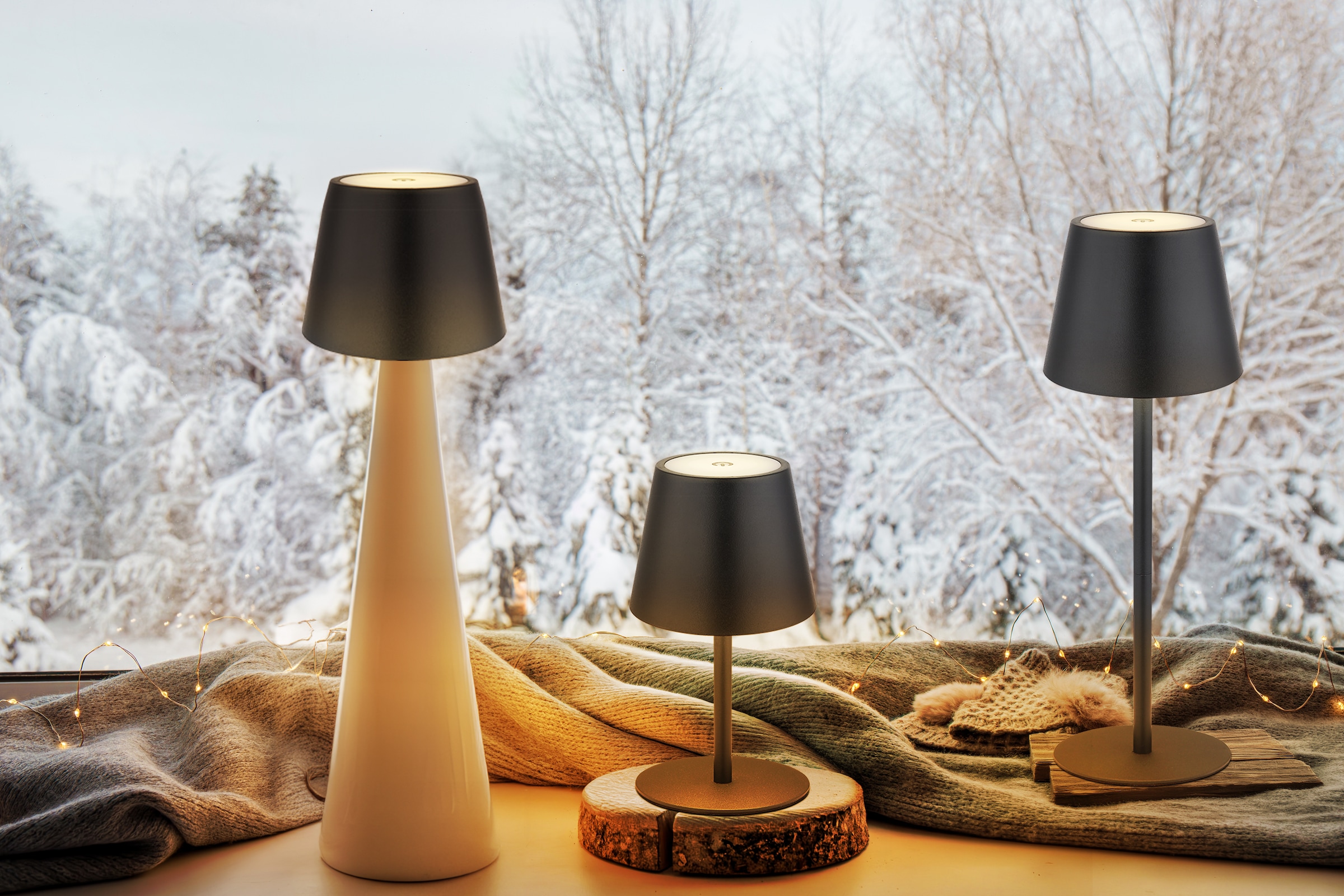 my home LED Tischleuchte »Alia Akkuleuchte« LED-Modul 1 Stk. warmweiß - kaltweiß stufenloser Touchdimmer, Farben fixierbar, USB-A 2.0 - USB-C,