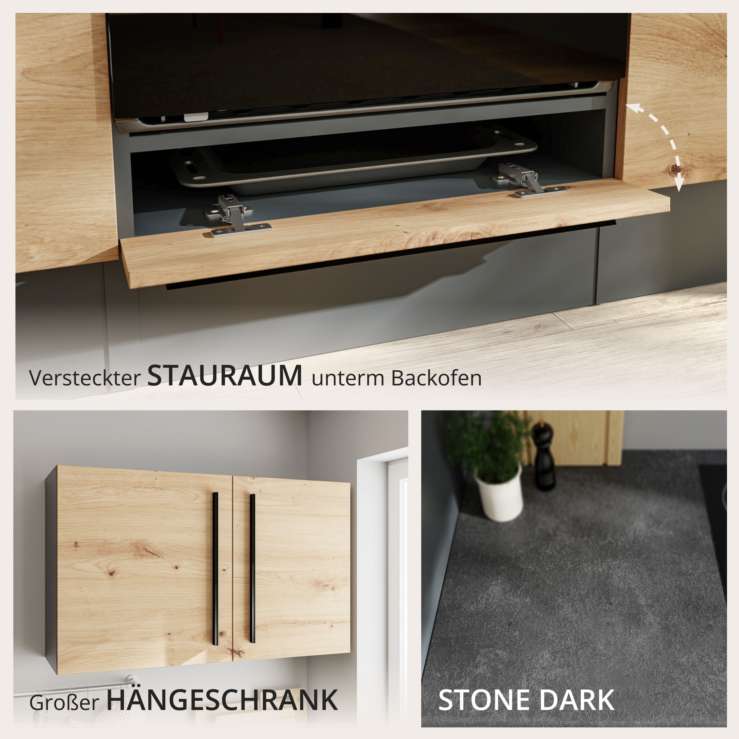 BASIC by Balculina Küchenzeile »Jazz« Breite 310 cm, wahlweise mit E-Geräten