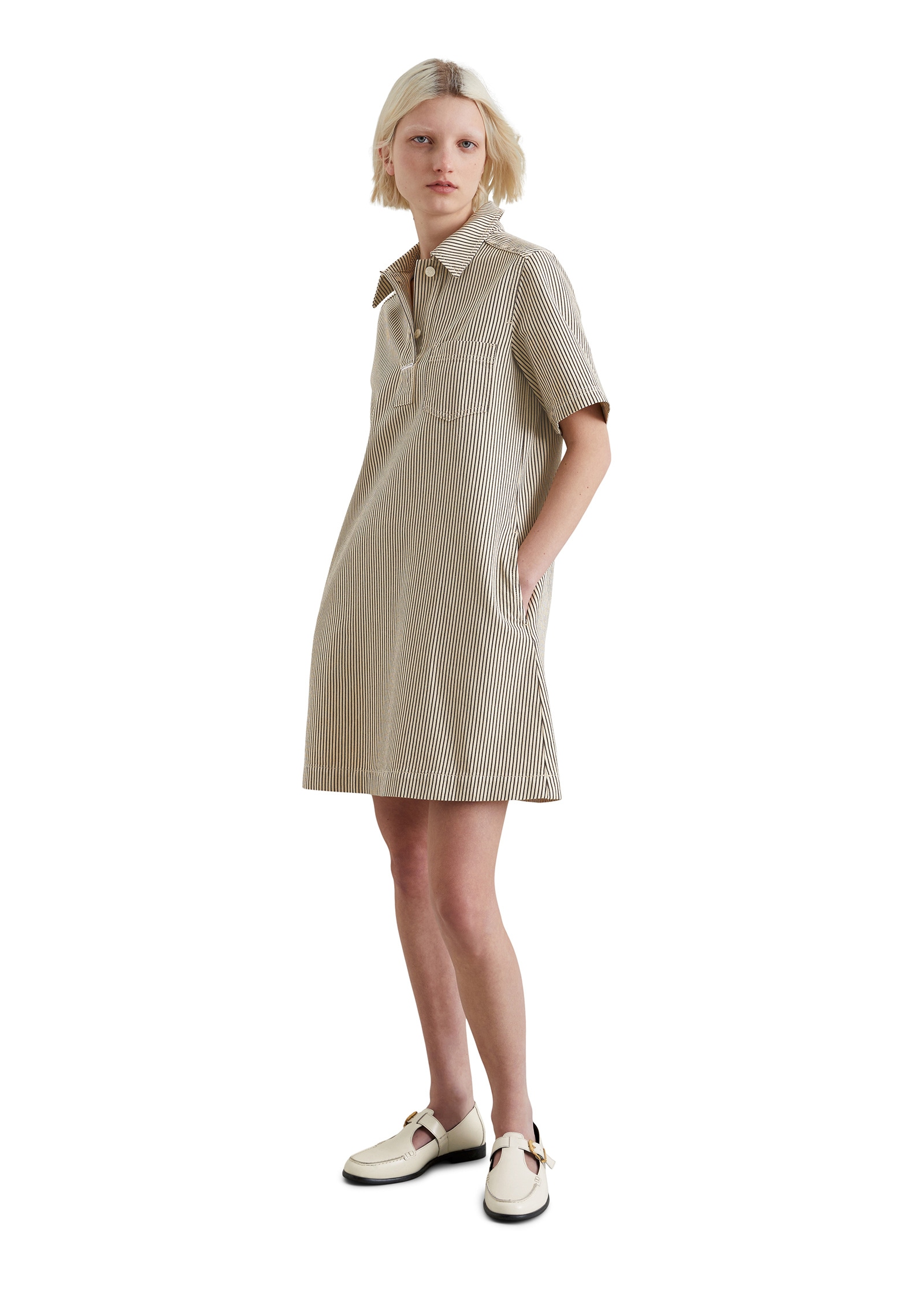 Marc O'Polo DENIM Jeanskleid »aus gestreiftem Organic Cotton«