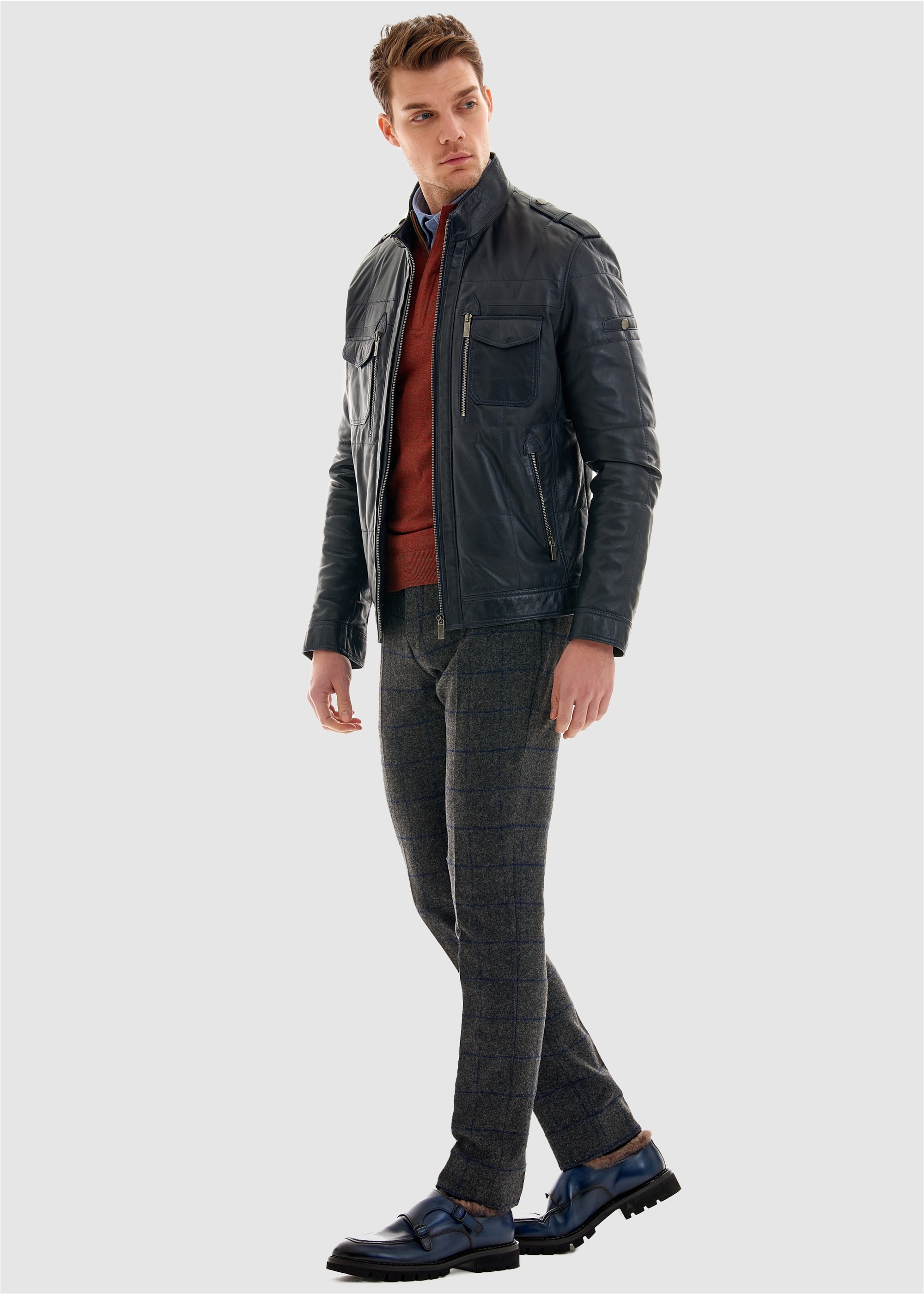 Pierre Cardin Lederjacke, in tollem Stepp-Design