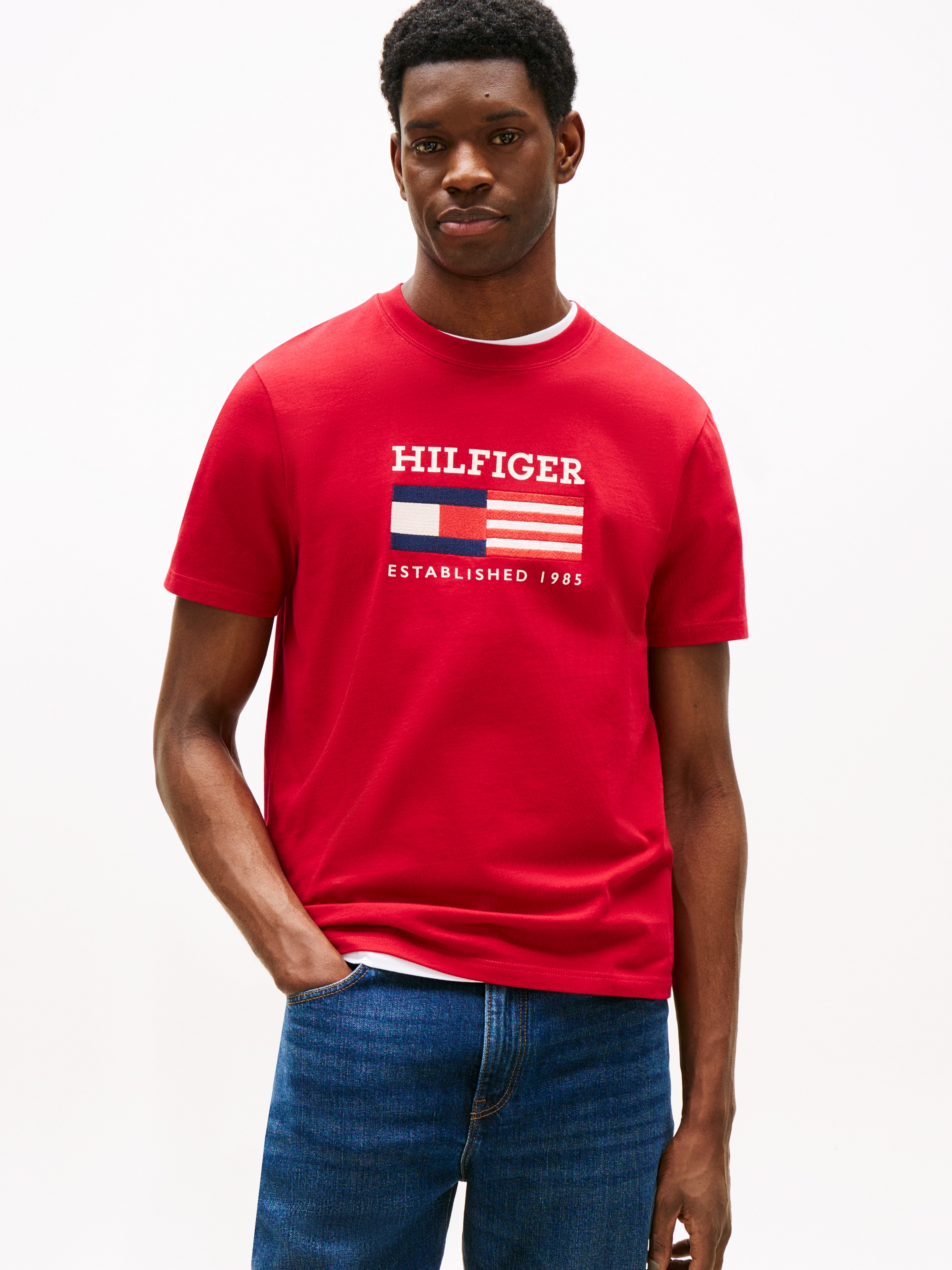 Tommy Hilfiger T-Shirt "AMERICANA MONOTYPE FLAG BOX TEE", Mit markanter Sti günstig online kaufen