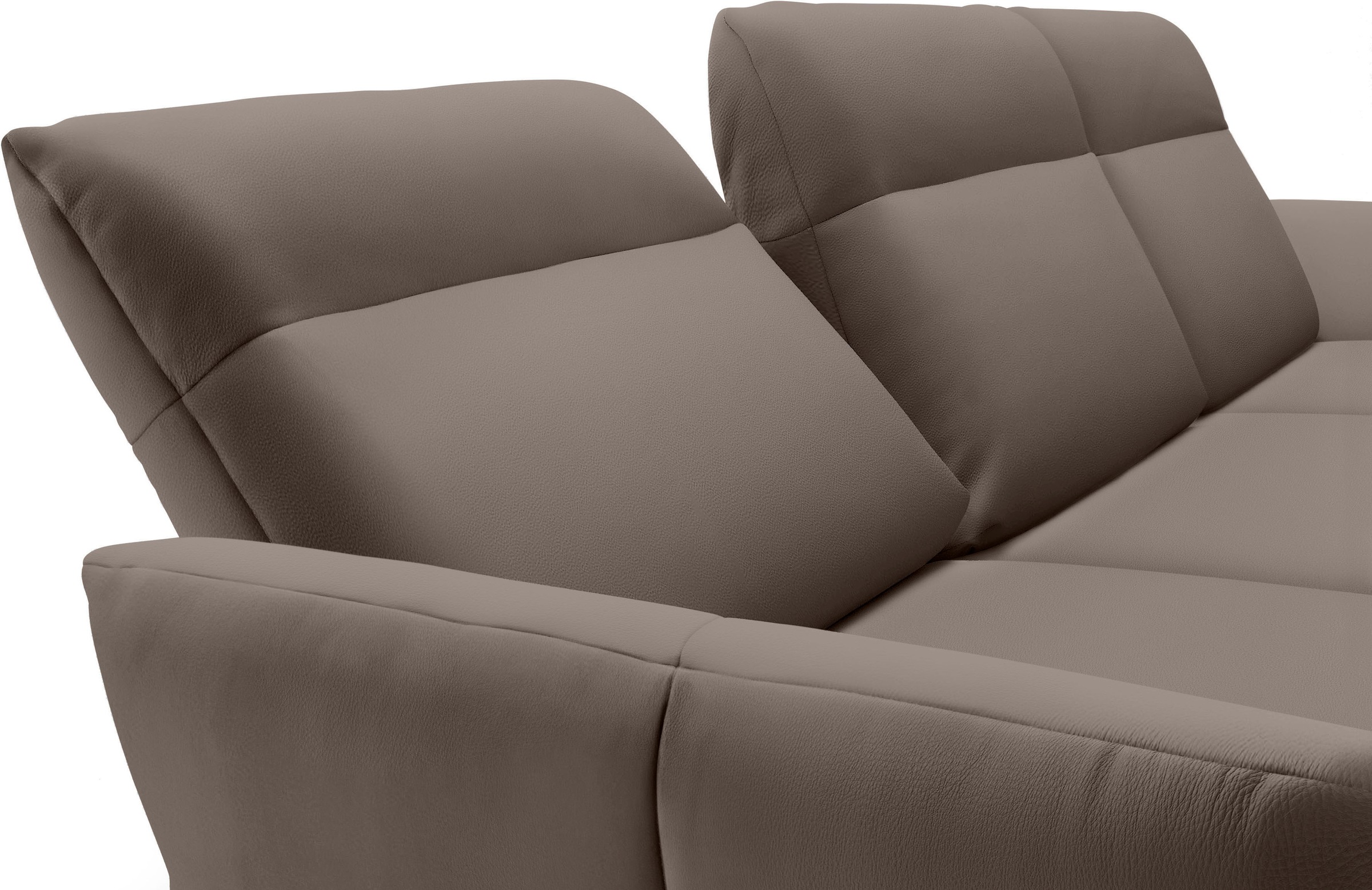 Creation BY ROLF BENZ Ecksofa »CR.460«, Sockel in Eiche, Alugussfüße in umbragrau, Breite 298 cm
