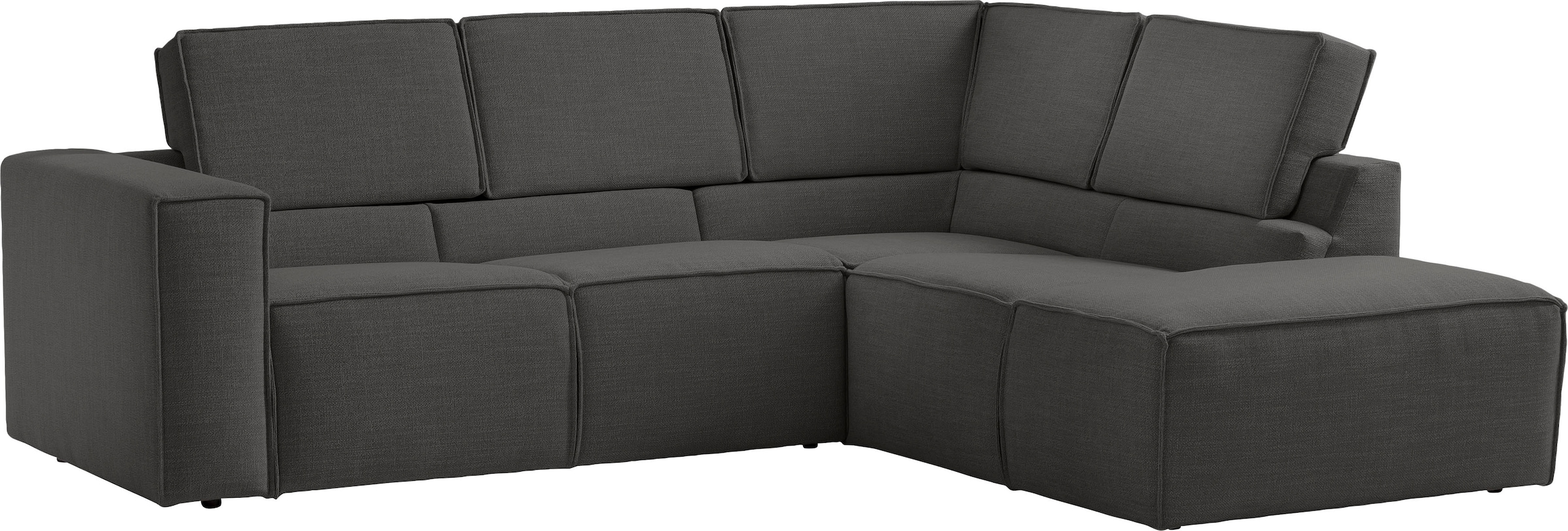 TRENDMANUFAKTUR Ecksofa »Dice mit Sitztiefenverstellung und Kaltschaumpolsterung«, hoher Sitzkomfort, aktuelle Kedernaht, L-Form