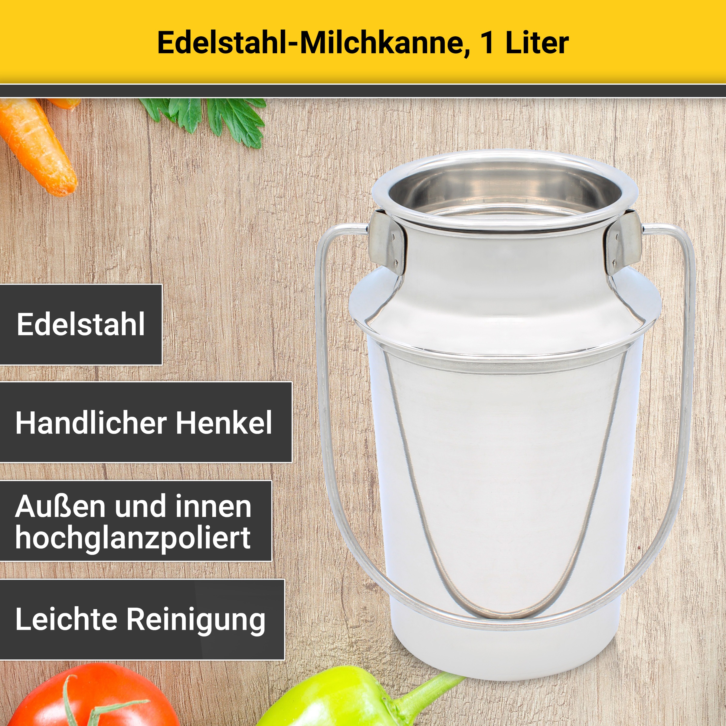 Krüger Milchkanne "aus Edelstahl rostfrei, 1 Liter" 1 l 1 Stk. tlg. Kanne i günstig online kaufen