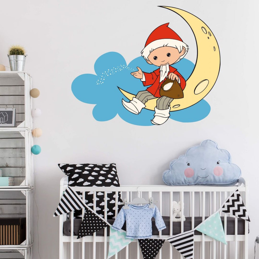 Wall-Art Wandtattoo »3D Wolkensticker Sandmann Mond«, (1 St.), selbstklebend, entfernbar